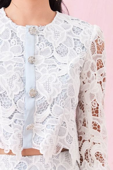 Gilly Light Green Satin With Lace Jacket