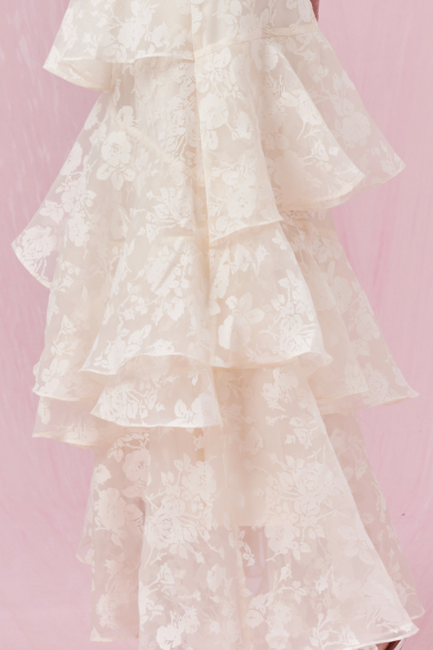 Chantiel Cream Rose Mesh Tier Skirt