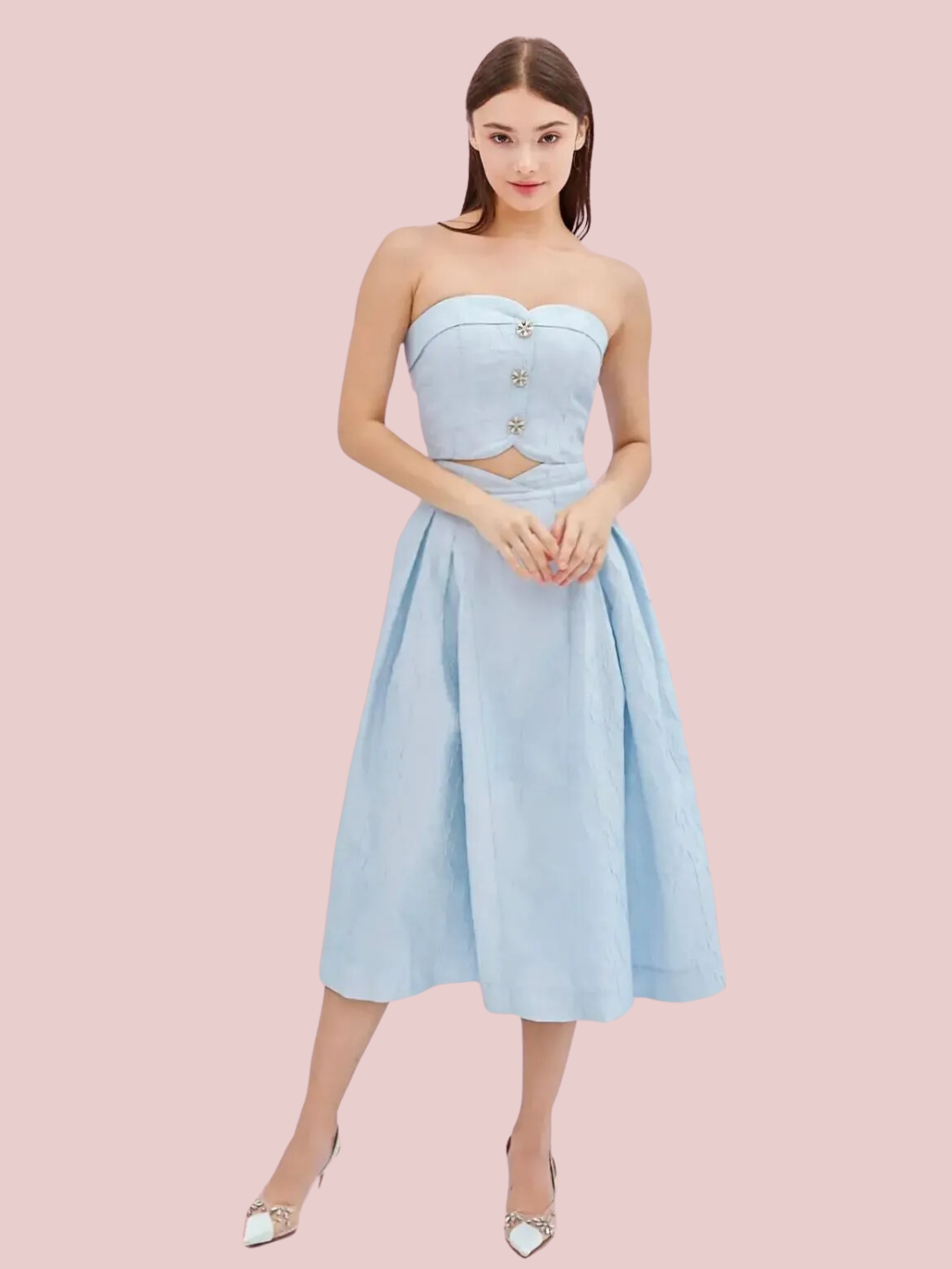 Noemie Blue Bustier Top