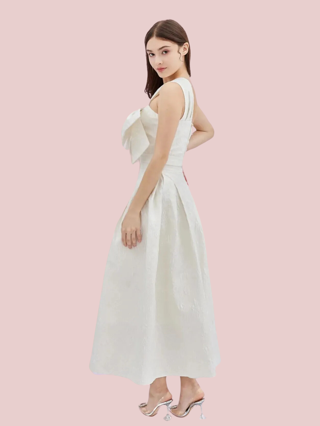 Gayla White Jacquard Long Skirt