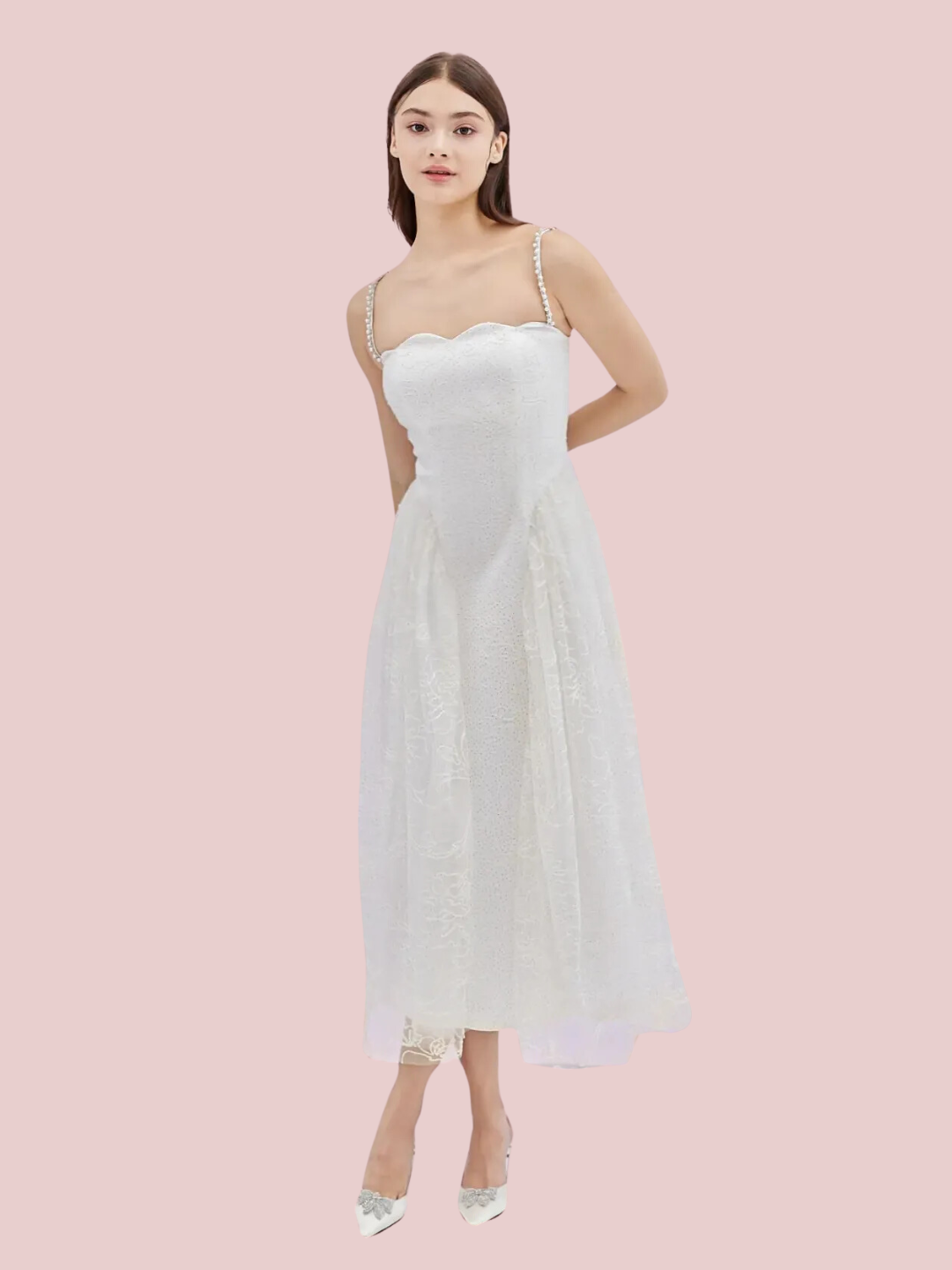 Danielle White Long Dress