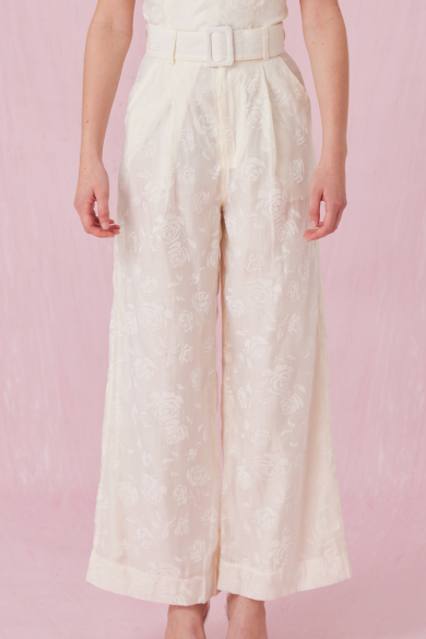 Chantall Cream Rose Straight Pants