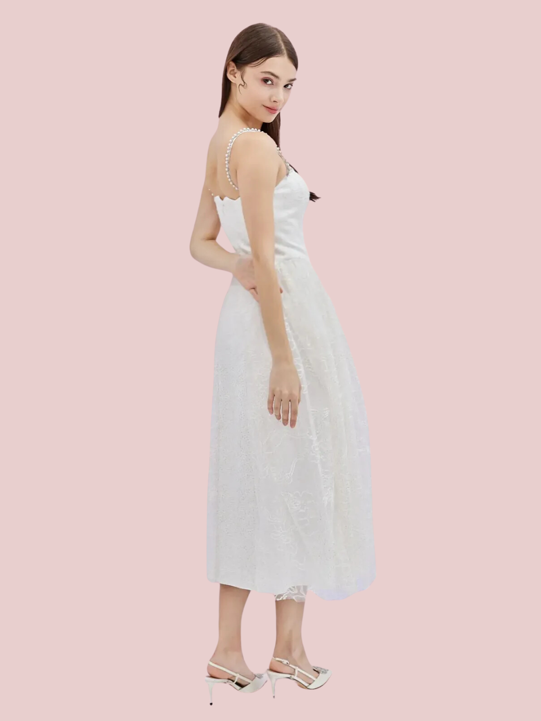 Danielle White Long Dress