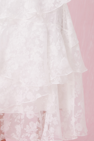 Chantiel White Rose Mesh Tier Skirt