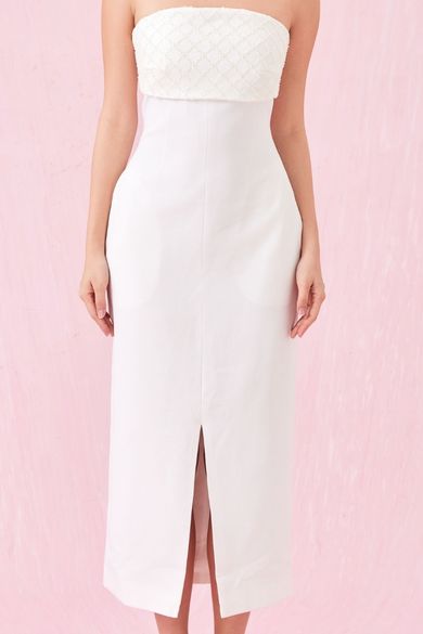 Brier White Midi Tube Dress