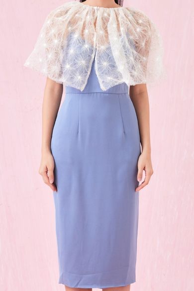 Carressa Blue Spag Midi Dress