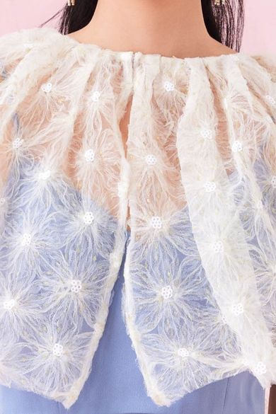 Carressa White Mesh Cape