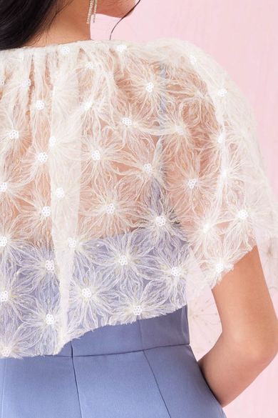 Carressa White Mesh Cape