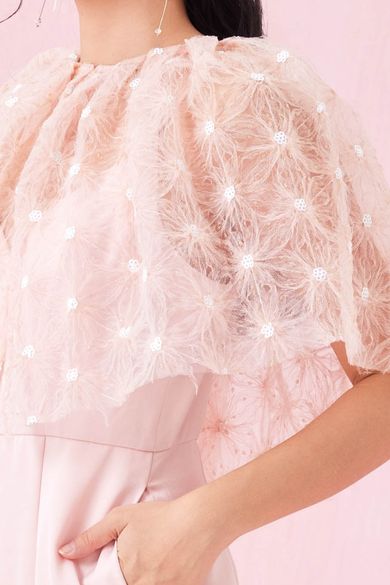 Carressa Pink Mesh Cape