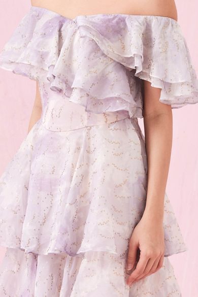 Gini Purple Sequin Tier Dress