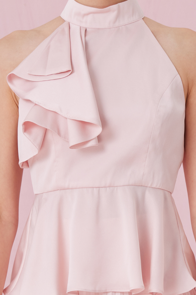 Arlet Pink Ruffle Halter Neck Top