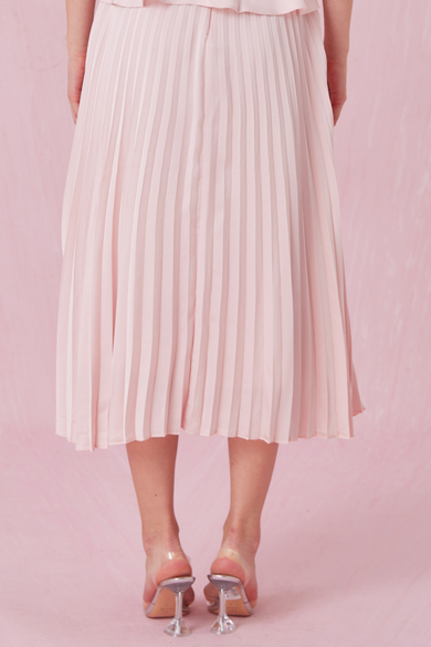 Arlet Pink Pleated A-Line Skirt