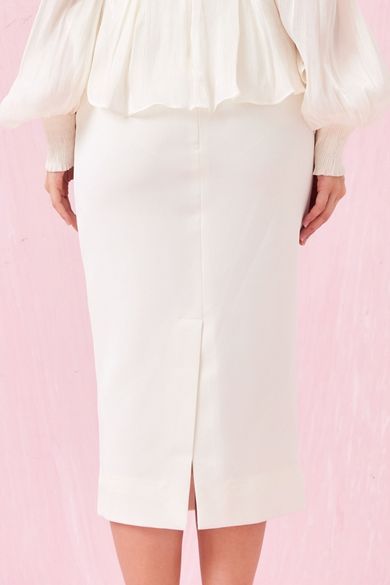 Ghalia Beige Midi Skirt