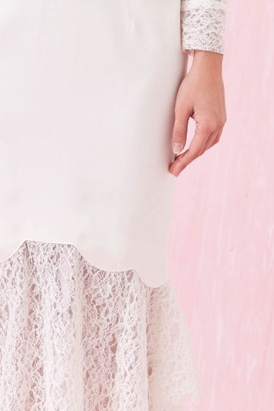 Arjane White Lace Mermaid Skirt