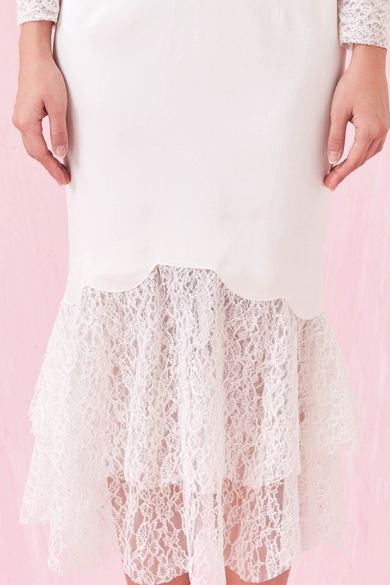Arjane White Lace Mermaid Skirt