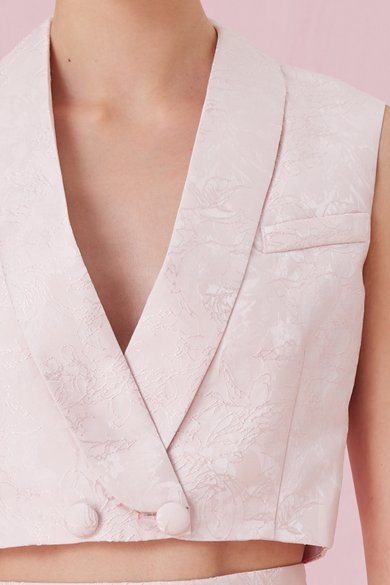 Chantel Cropped Pink Vest