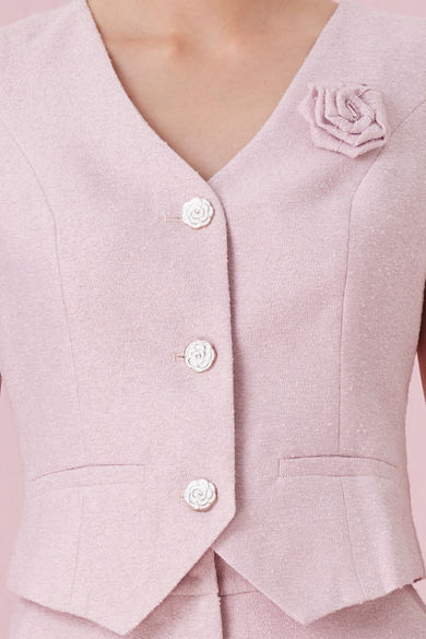 Cerrita Light Pink Tweed Vest