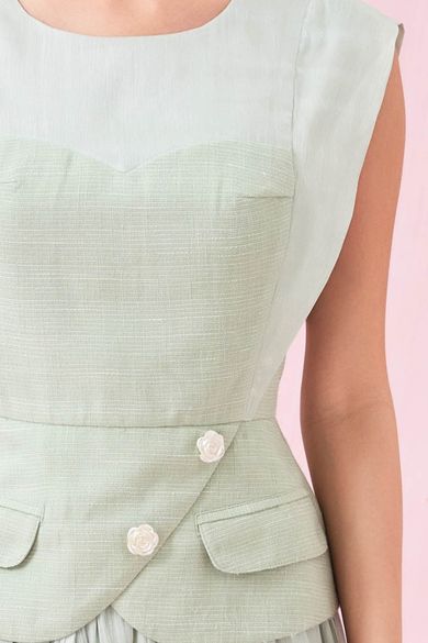 Annette Green Tweed Top