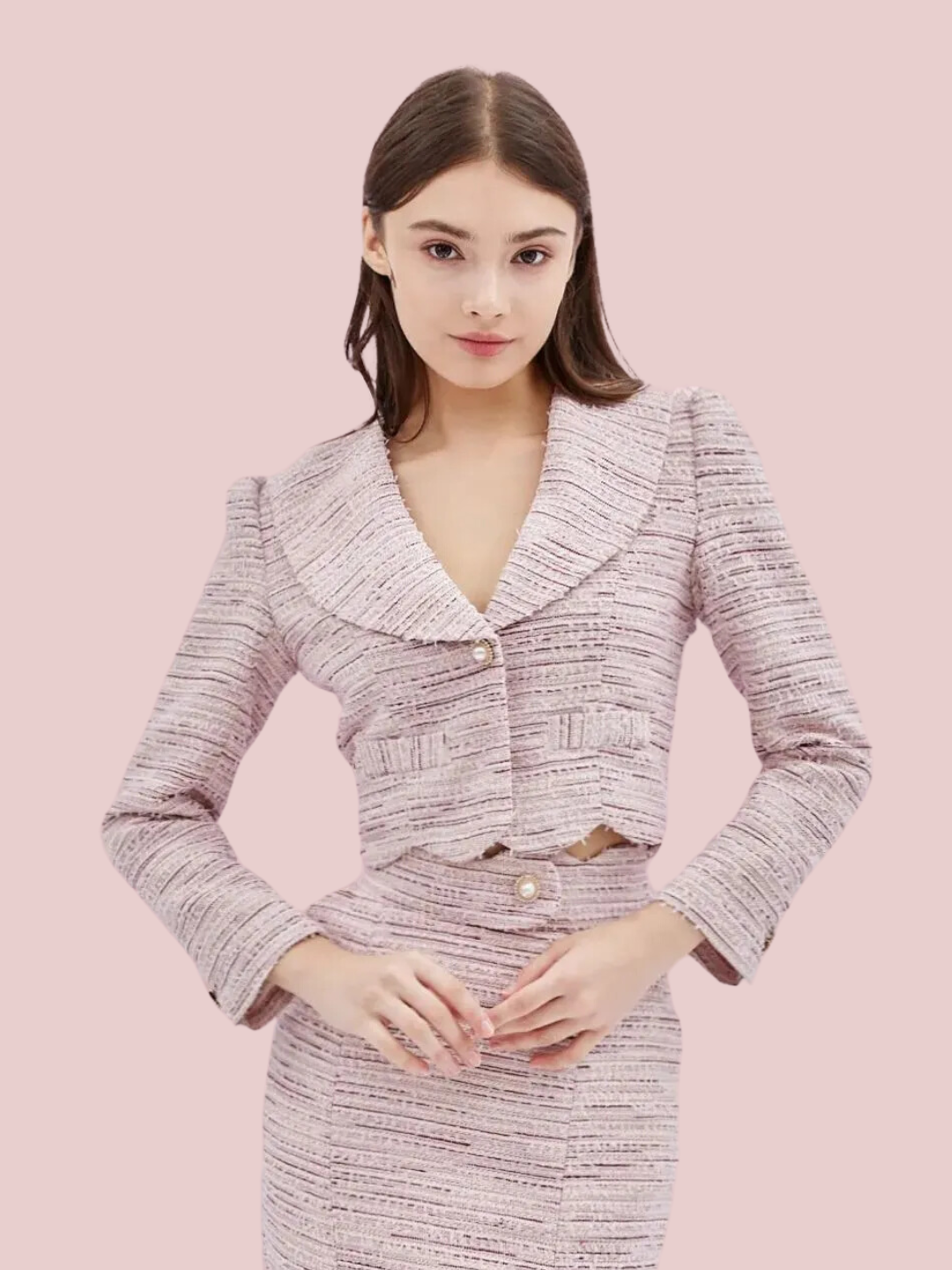 Giselda Pink Tweed Jacket