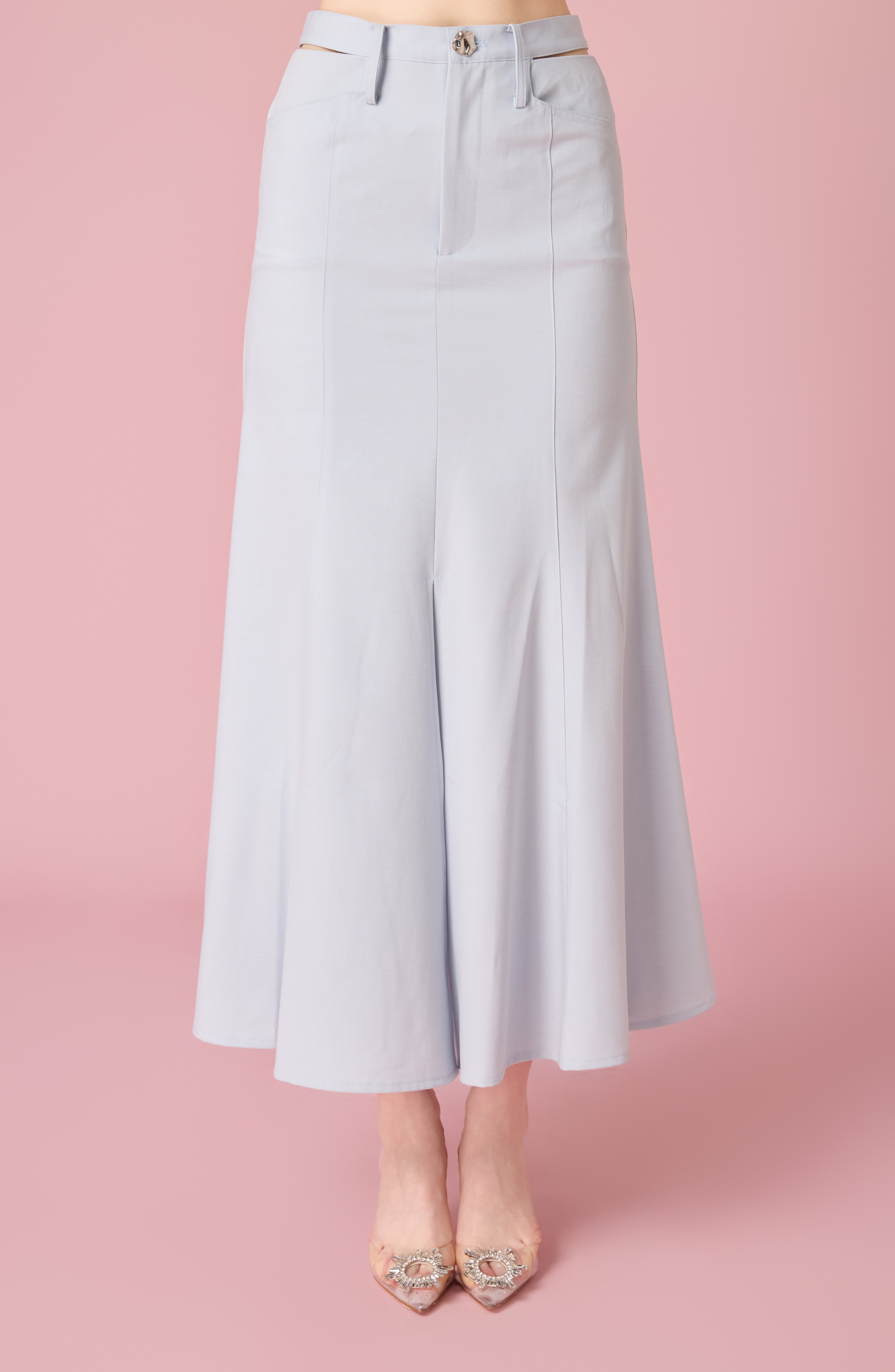 Chaunte Light Blue A-Line Skirt