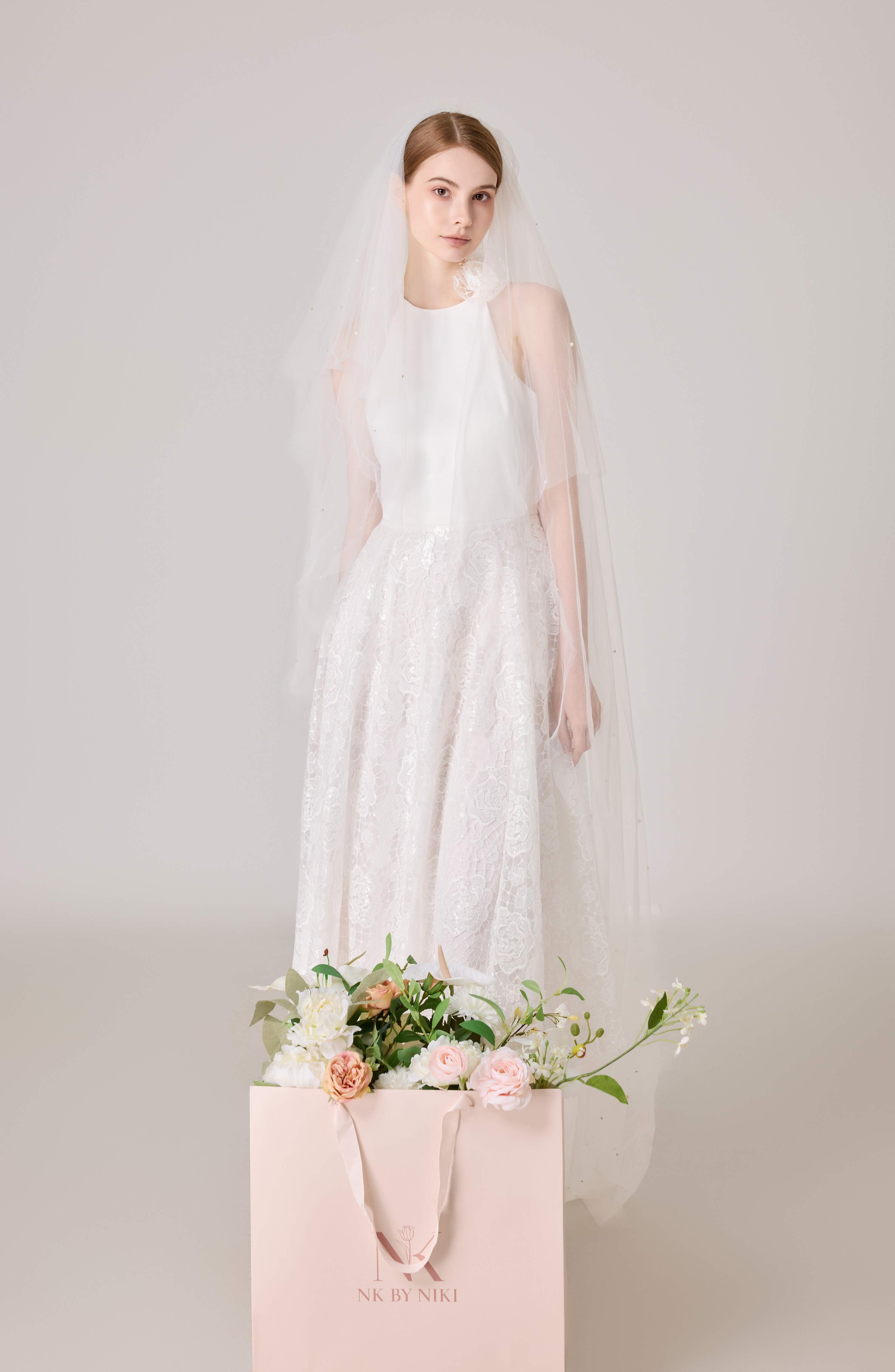 Chandel White Sateen Lace Halter Dress