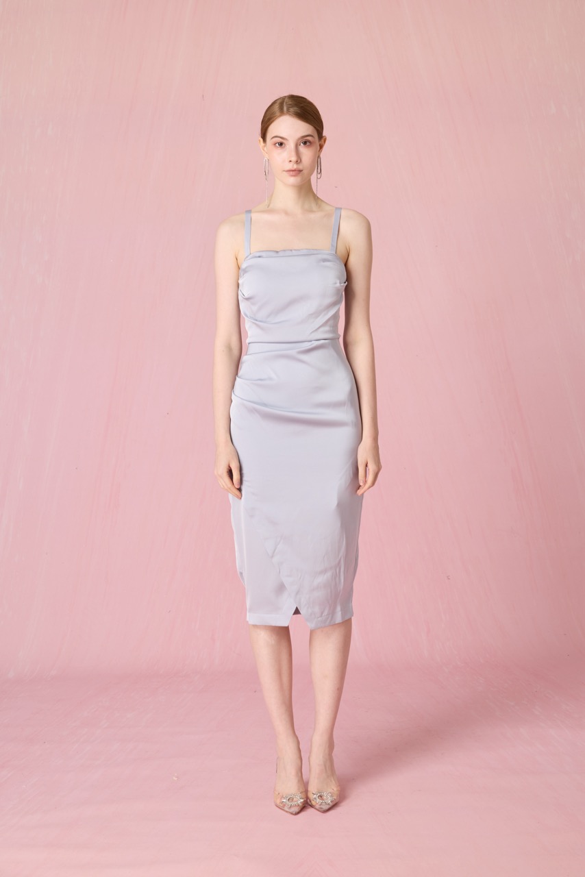 Channelle Light Blue Ruching Dress