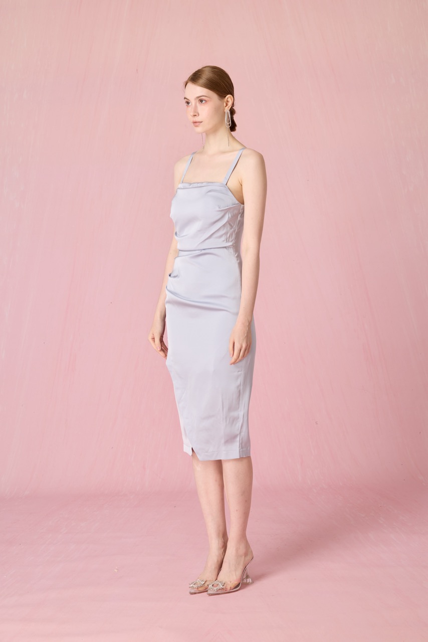 Channelle Light Blue Ruching Dress