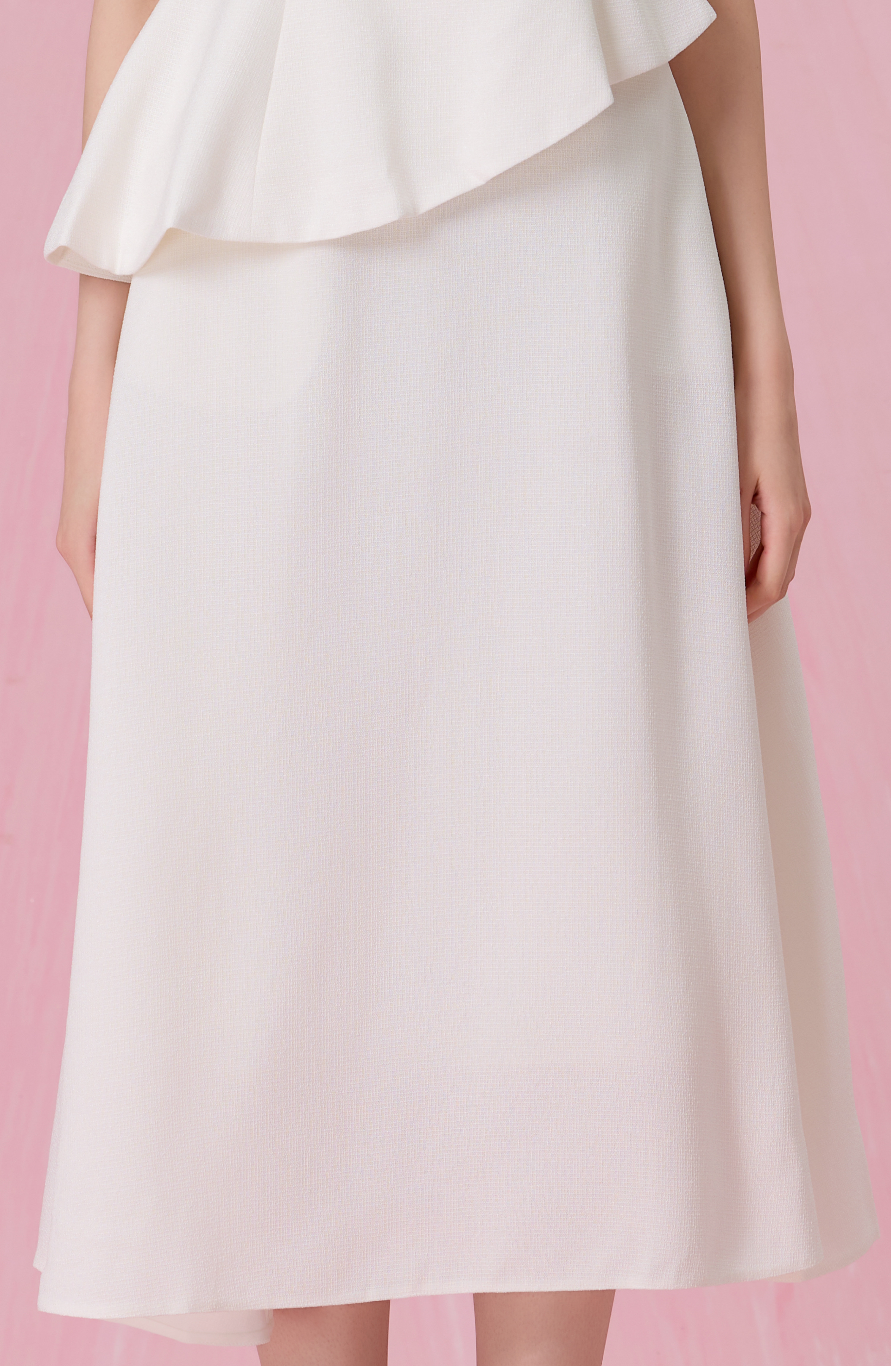 Cheralyn White Tweed A-Line Skirt