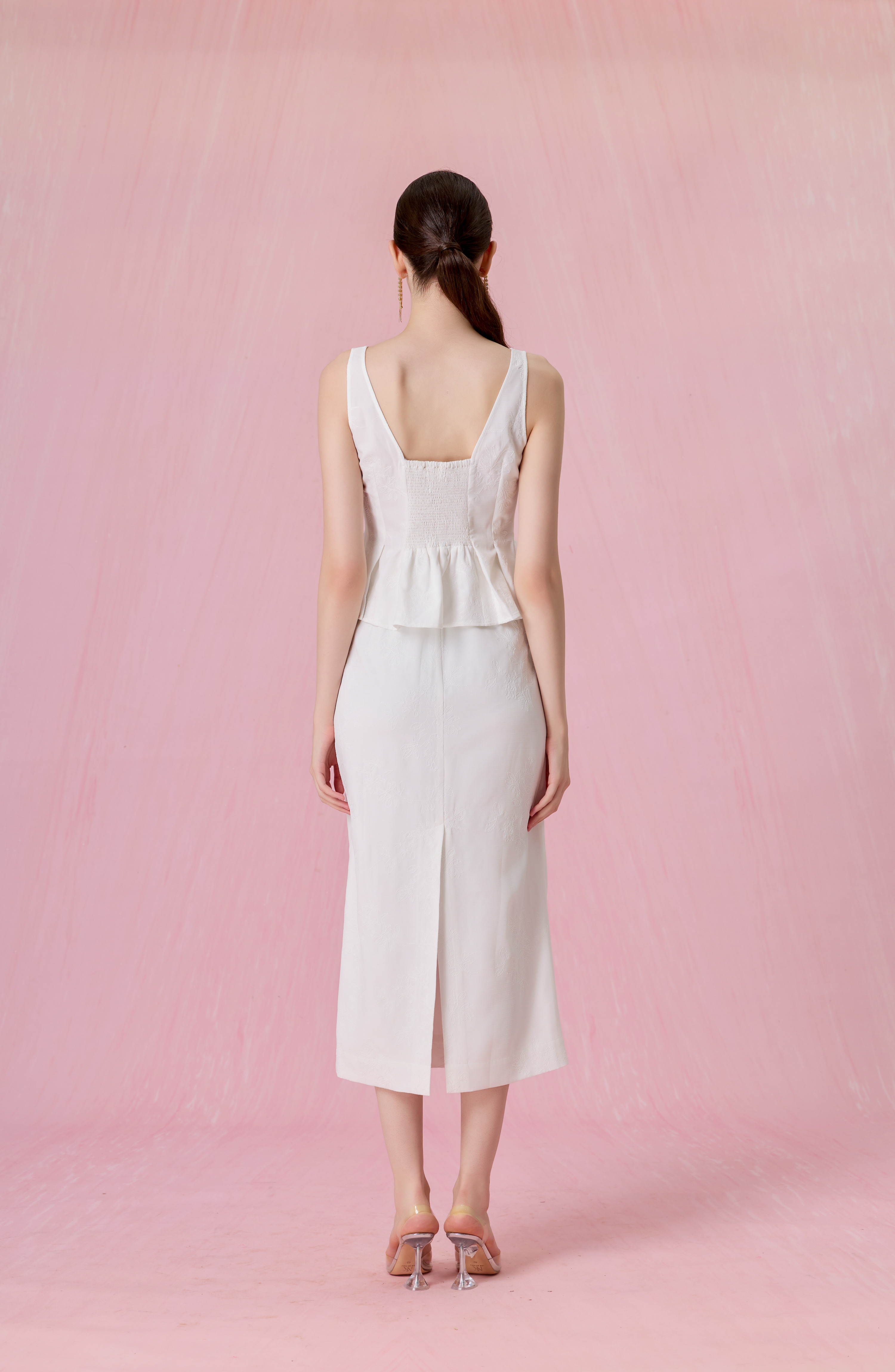 Cherisse Ivory Peplum Top