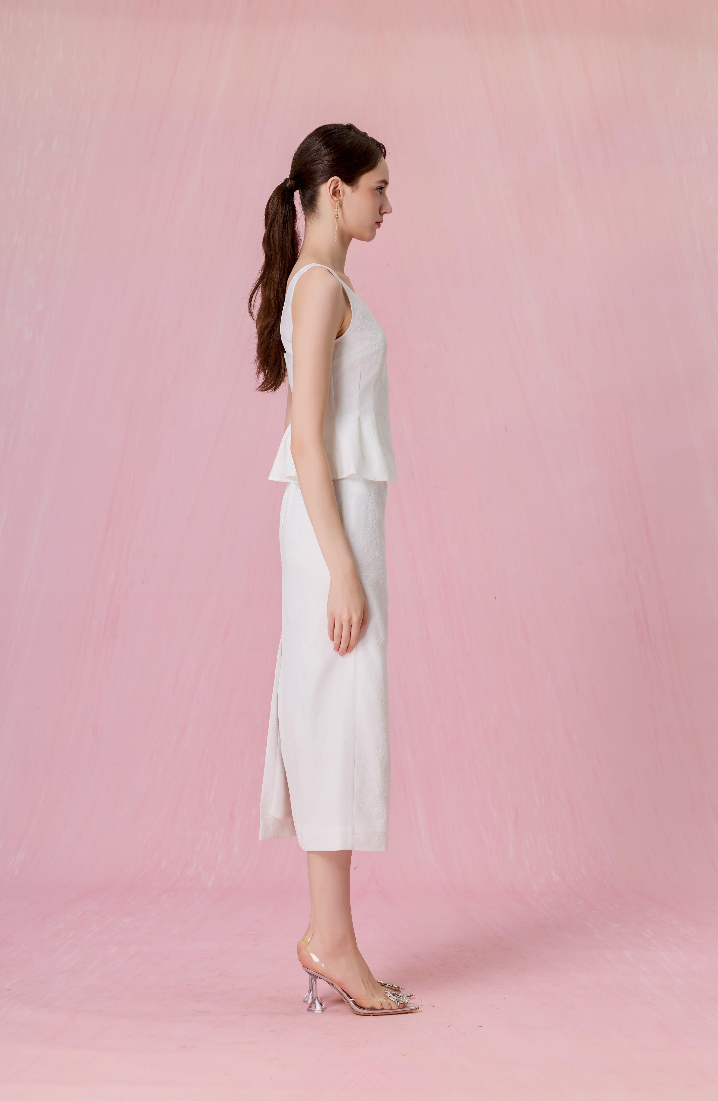 Cherisse Ivory Peplum Top