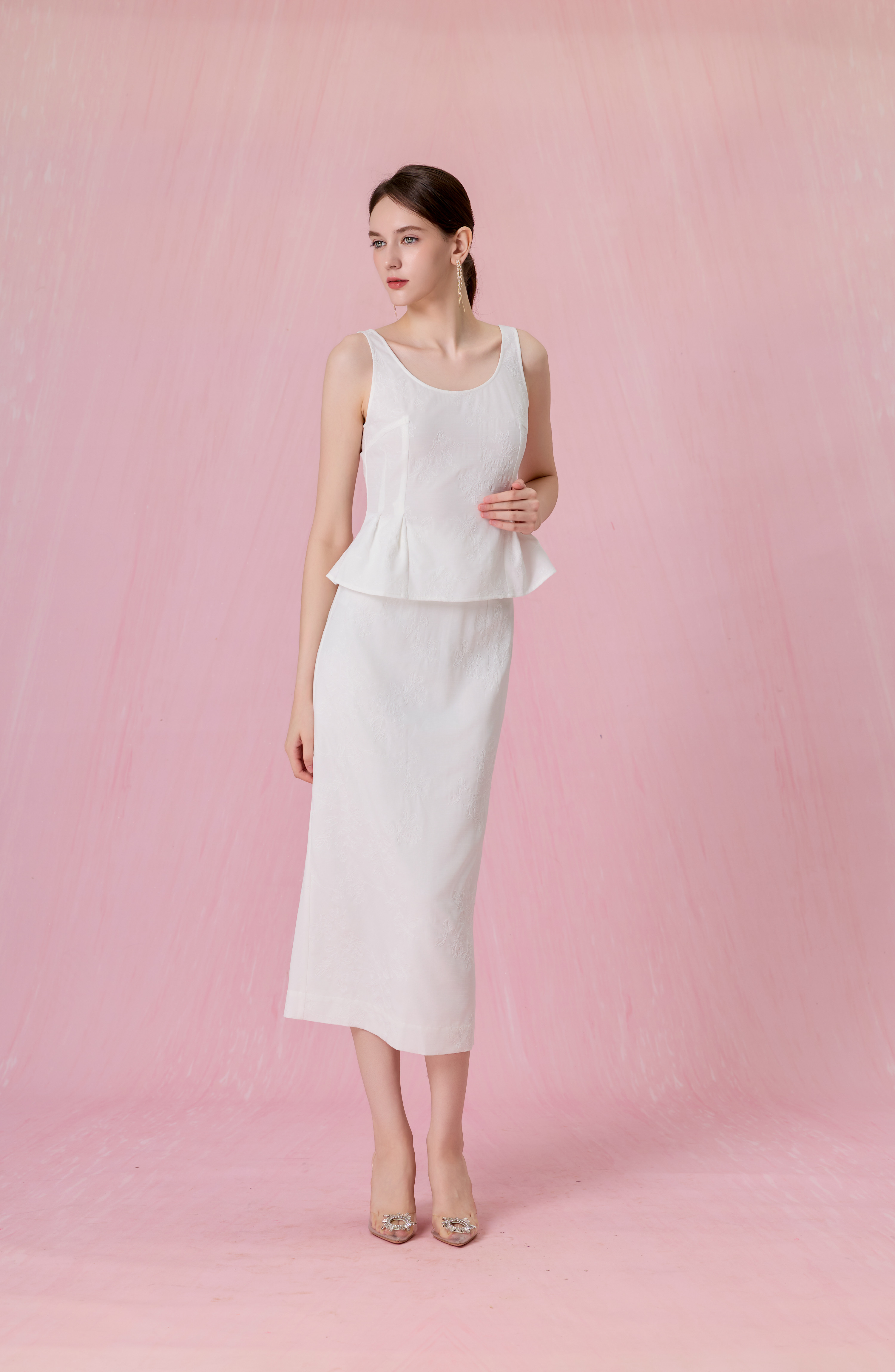 Cherisse Ivory Peplum Top