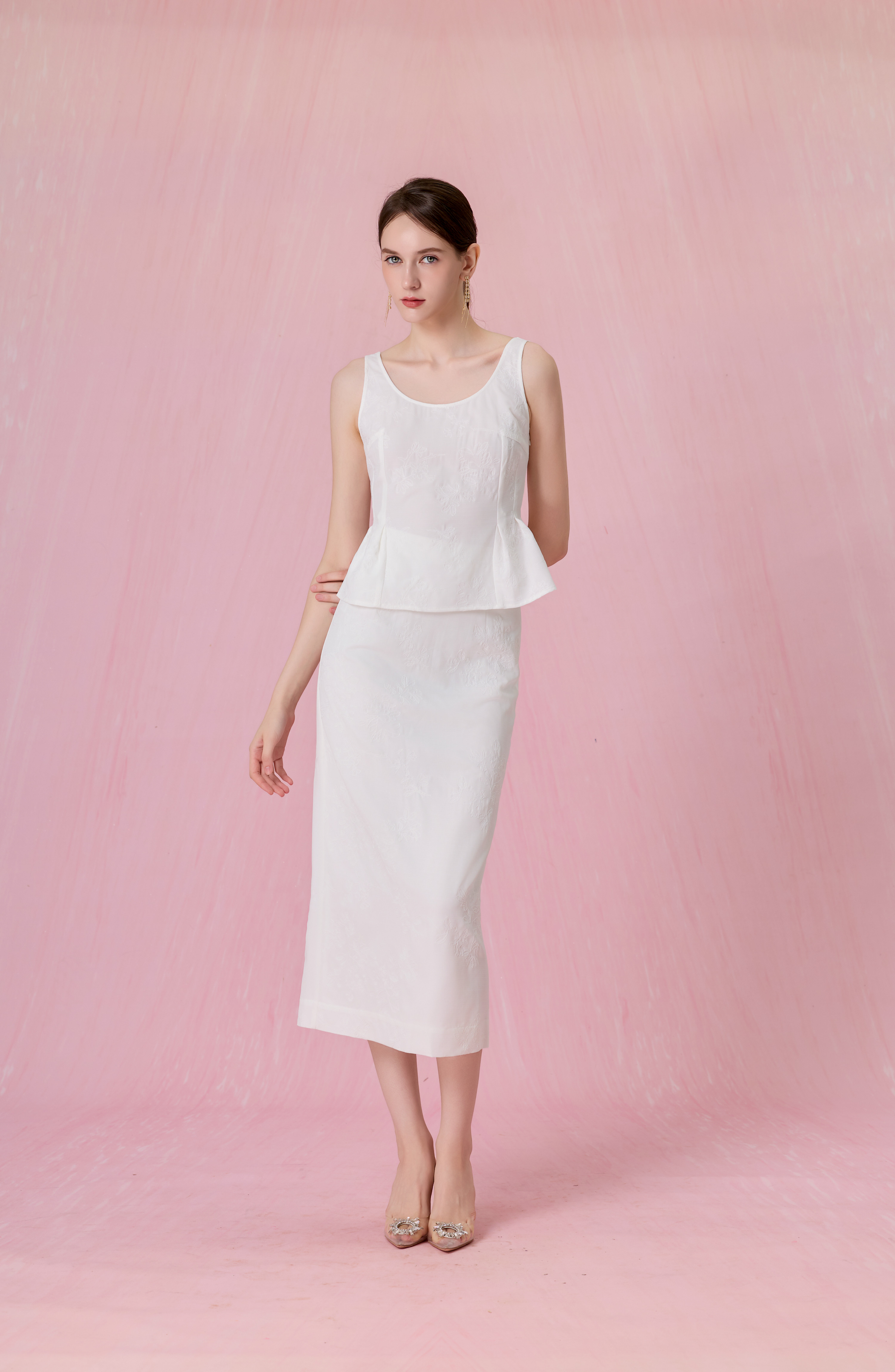 Cherisse Ivory Peplum Top