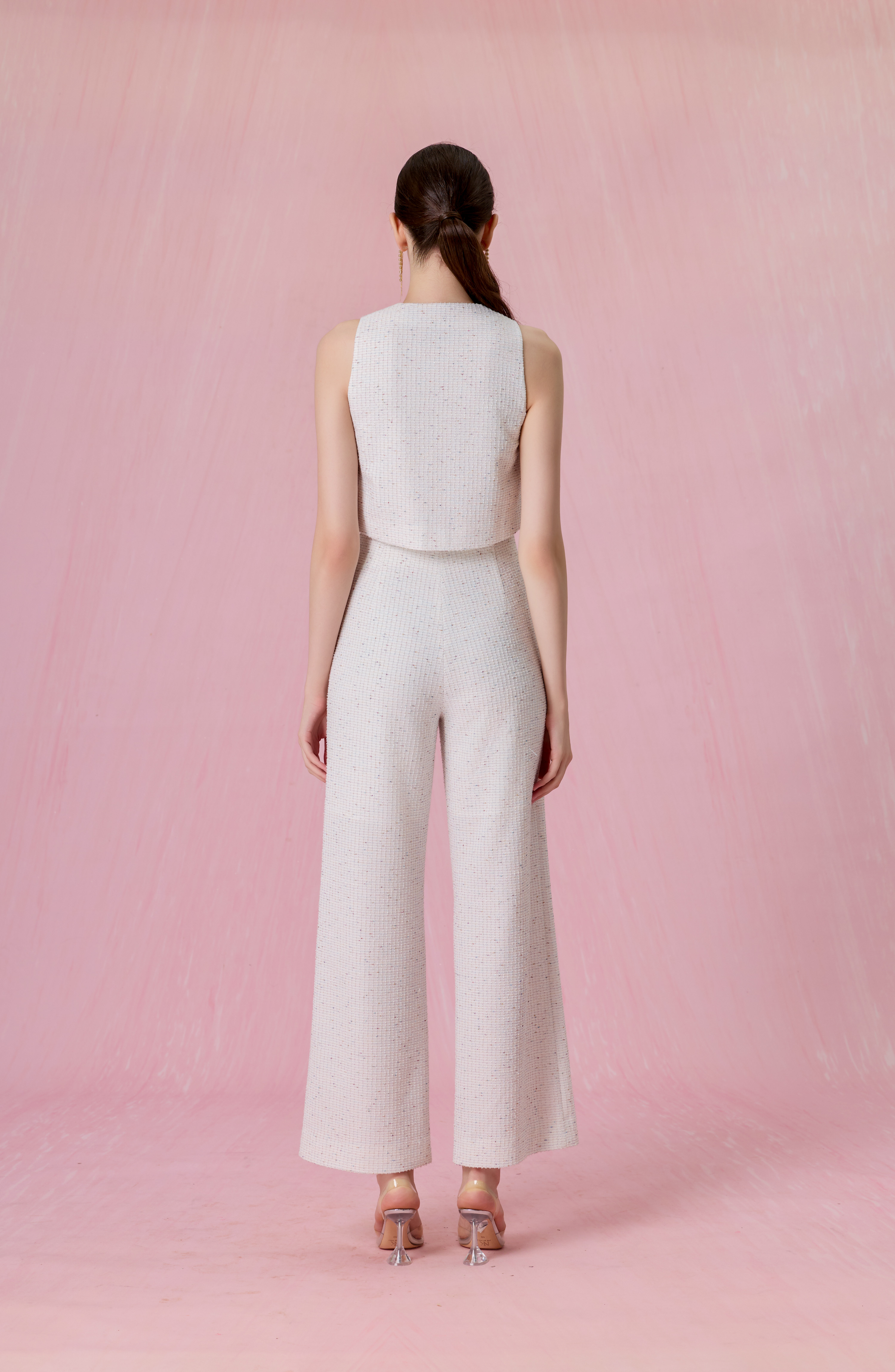 Cherrilyn White Tweed Vest Top