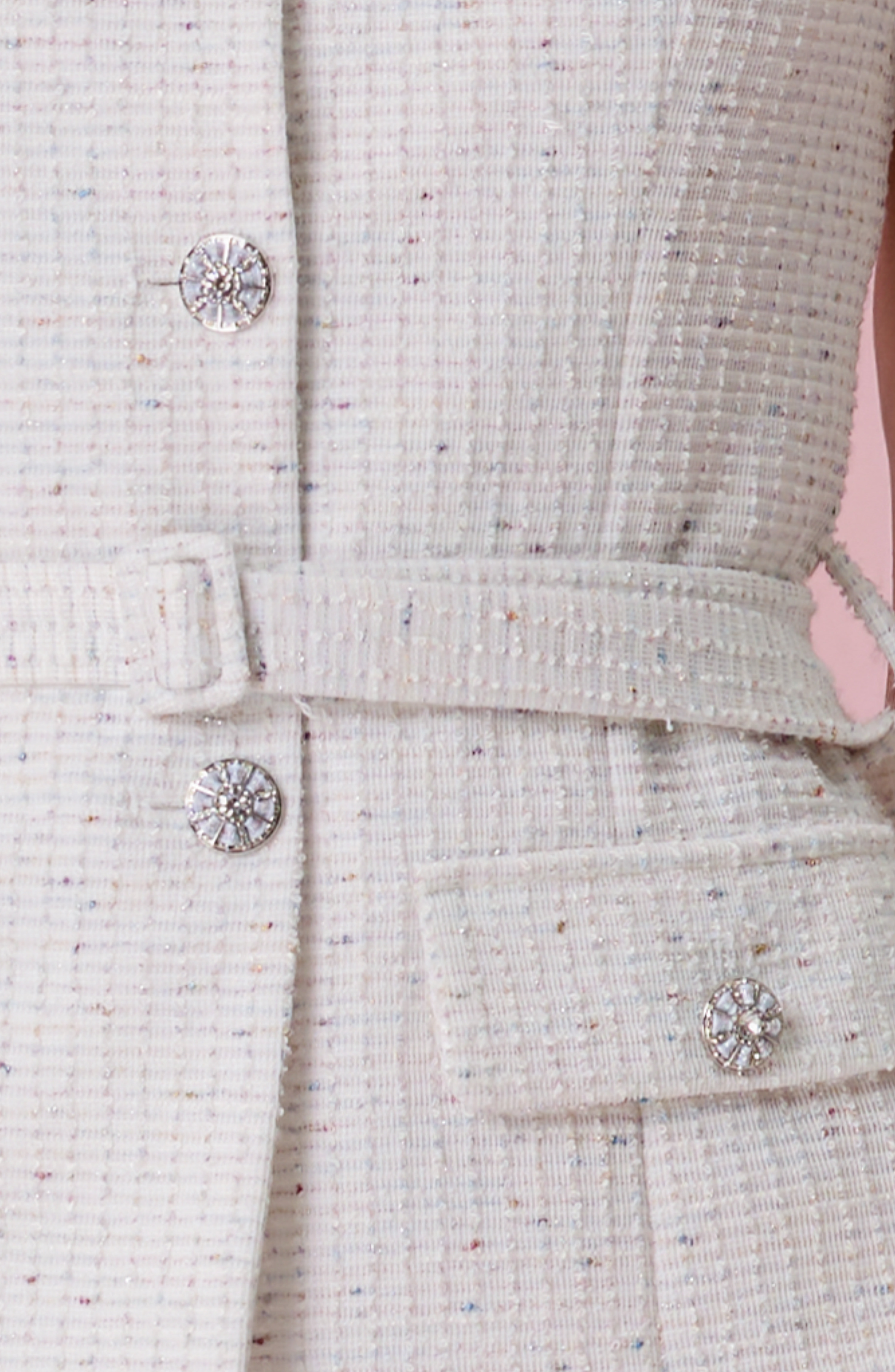 Cherrise White Tweed Belted Vest Top