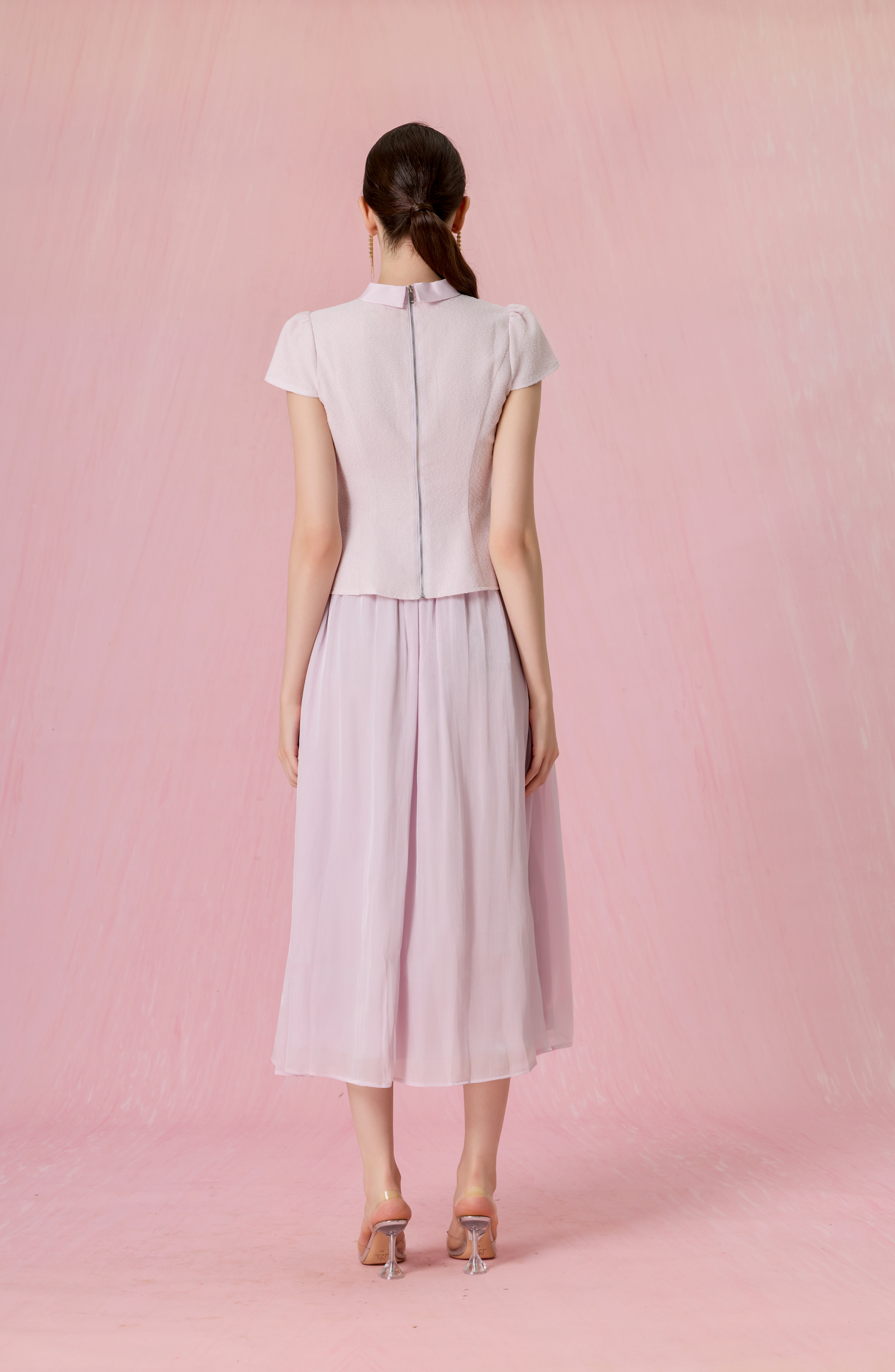 Cherita Lilac Organza Gathered Maxi Skirt