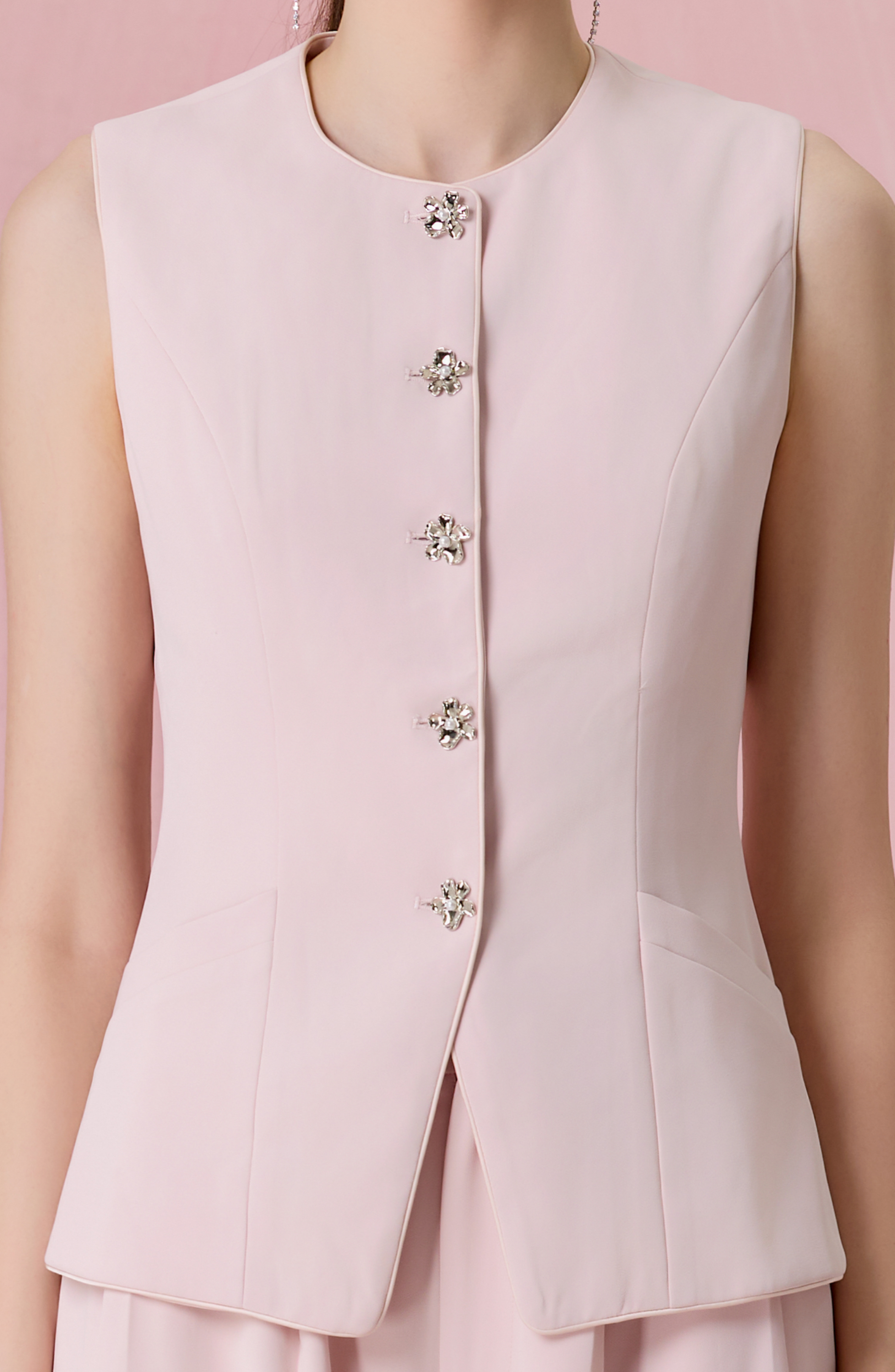 Cheralin Pink Longline Vest Top