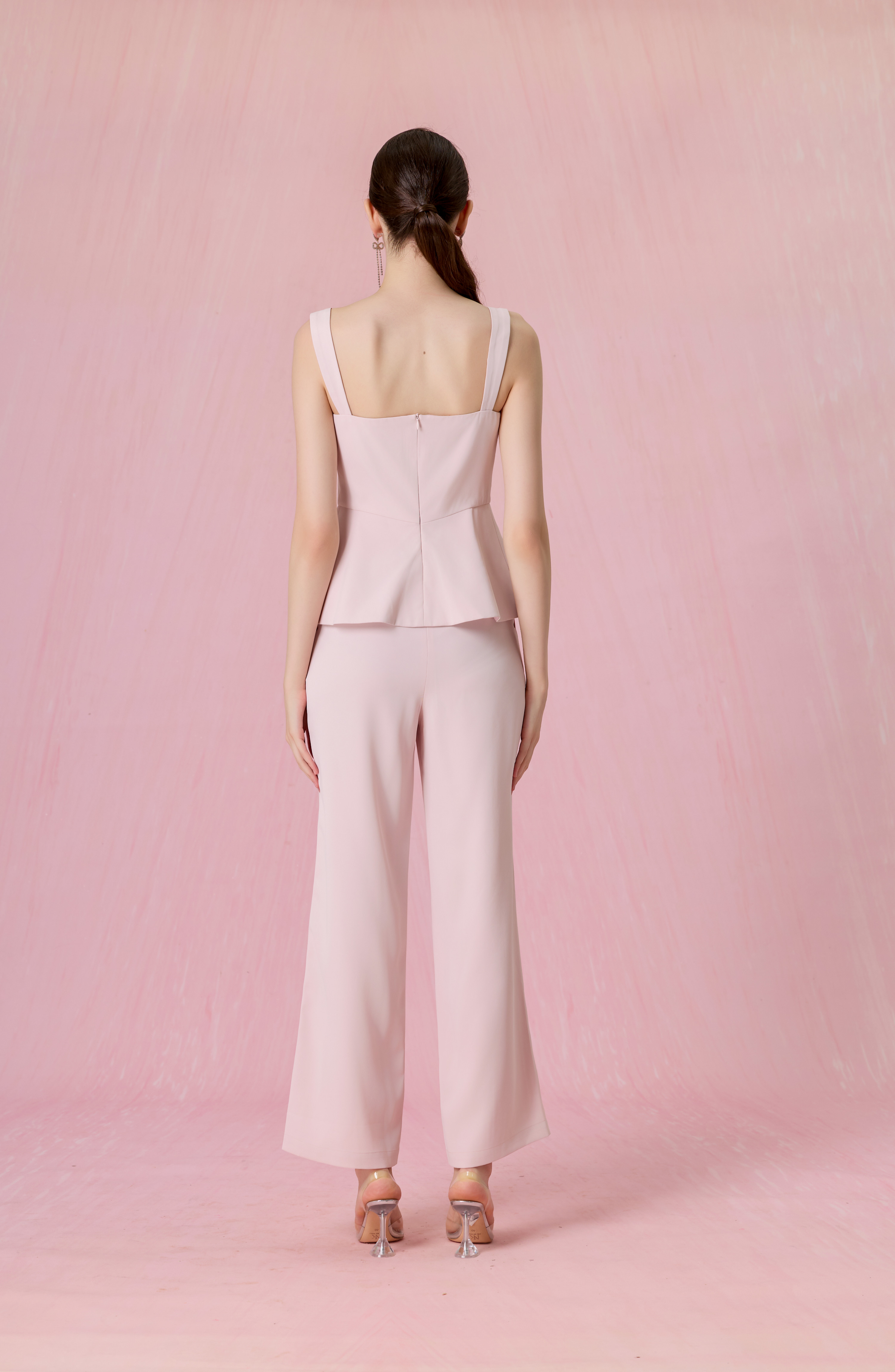 Charelin Pink Button Front Strap Top