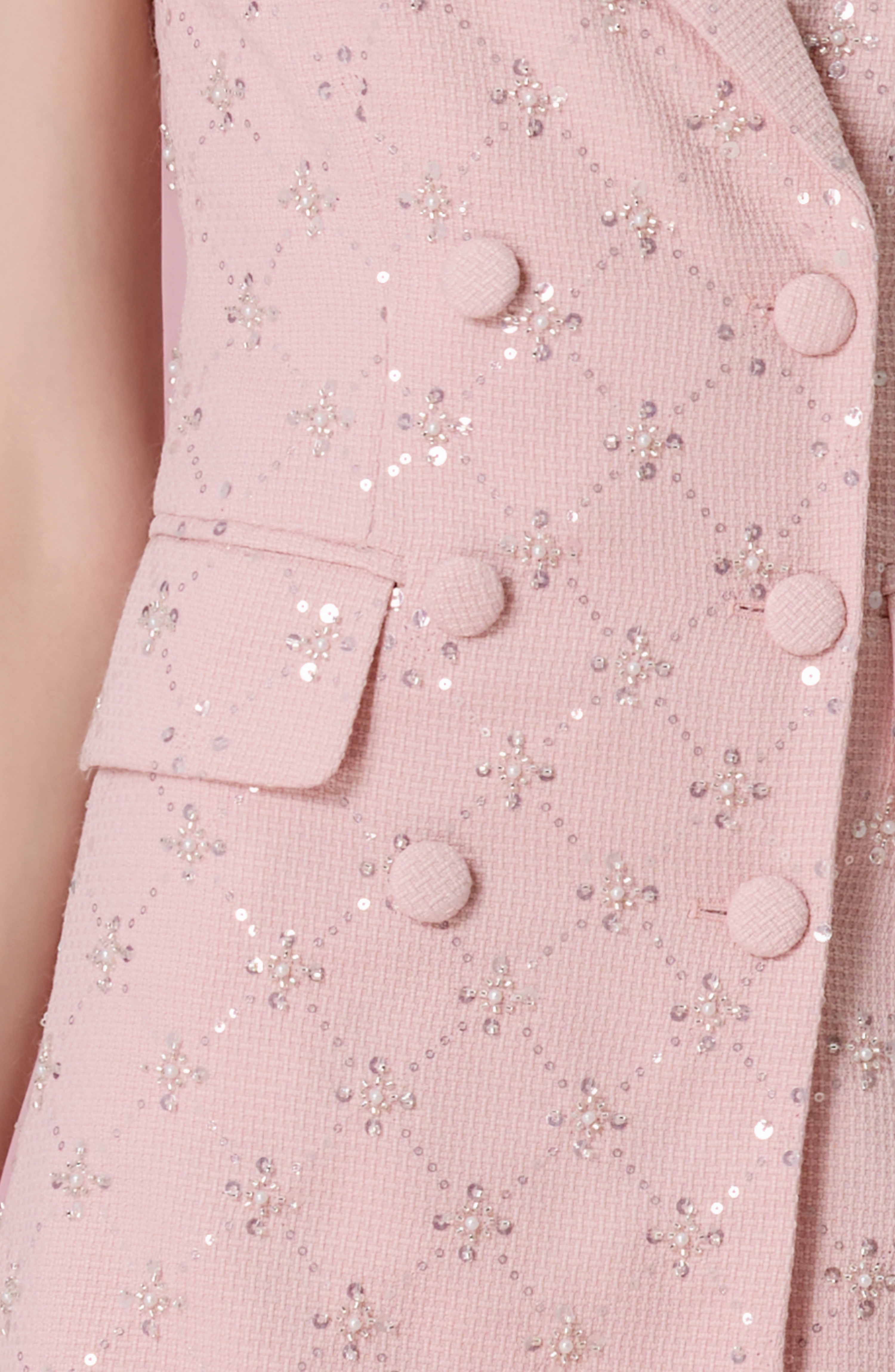 Chantalle Pink Tweed Sleeveless Blazer Dress
