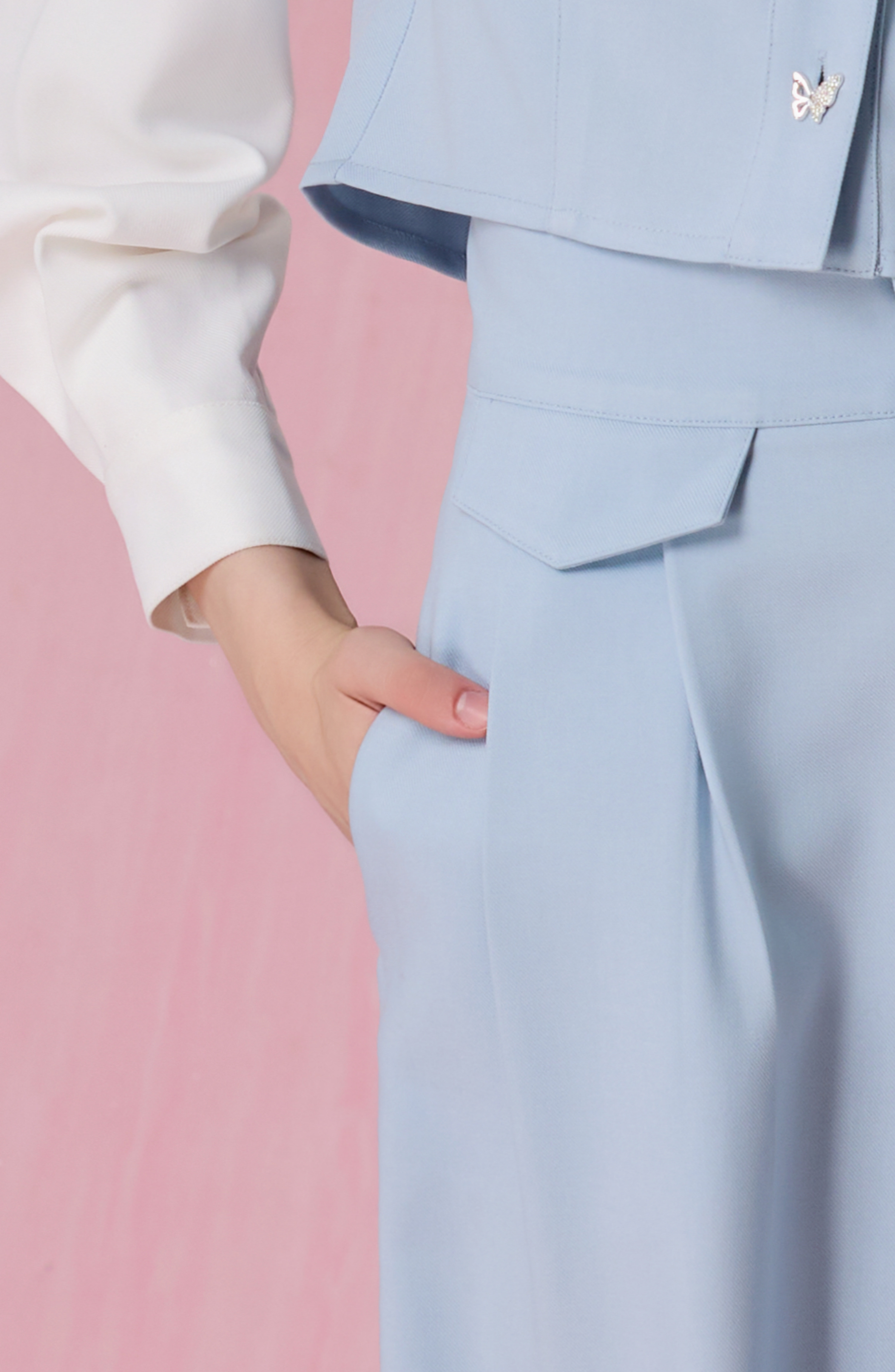 Cherisa Blue Wide-Leg Pants