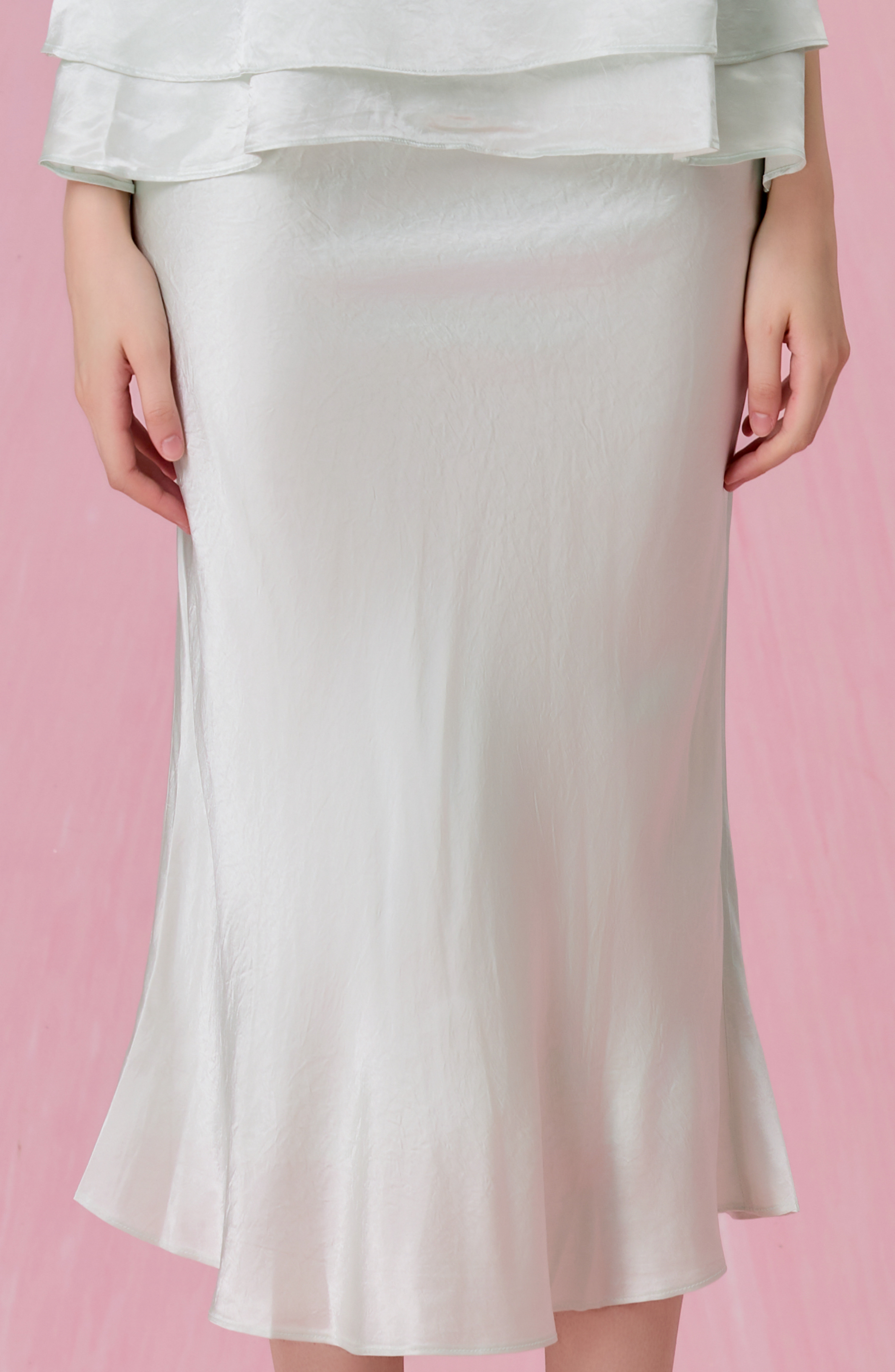 [Copy]Coralie Light Pink Pleated Loose-Fit Pants