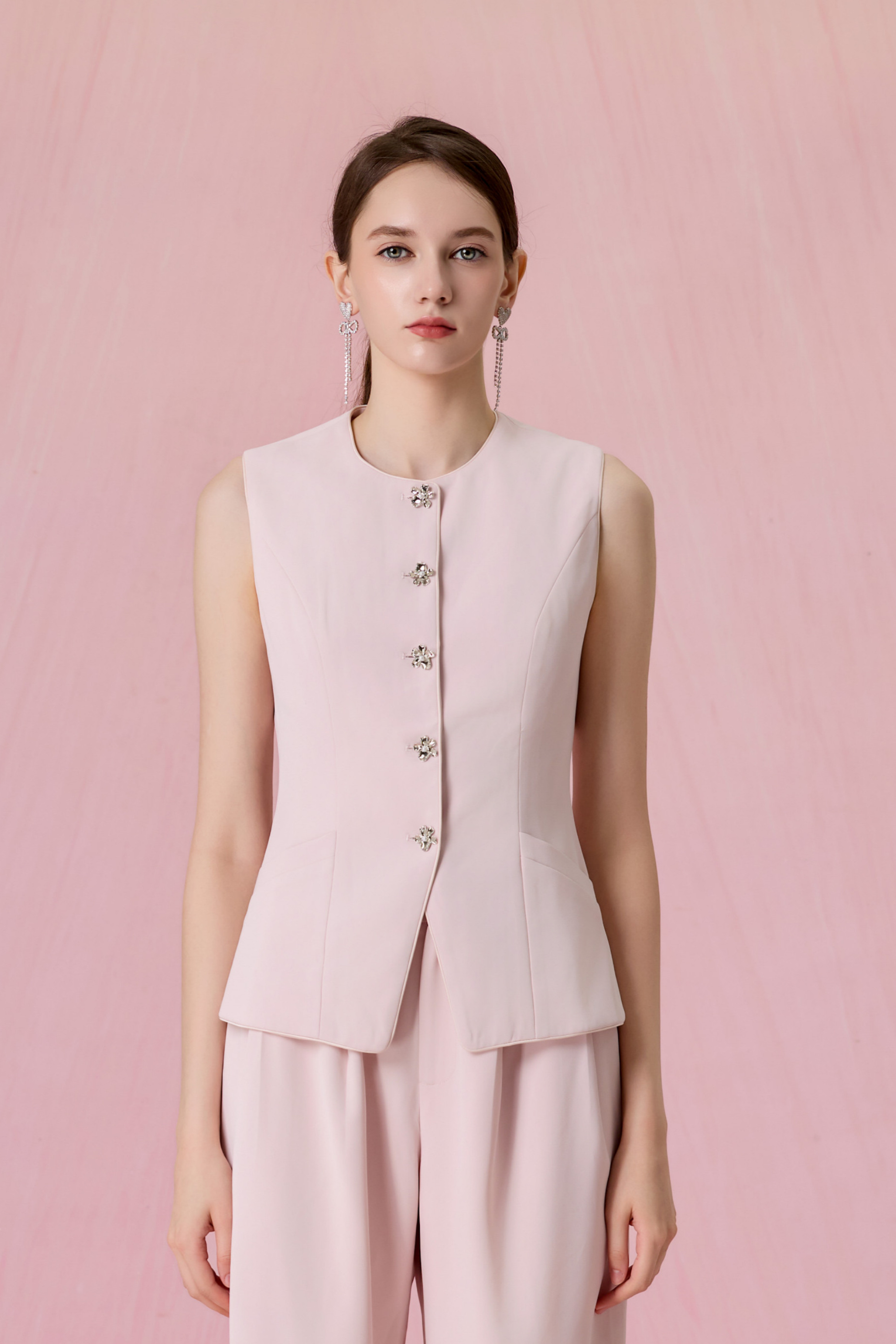 Cheralin Pink Longline Vest Top