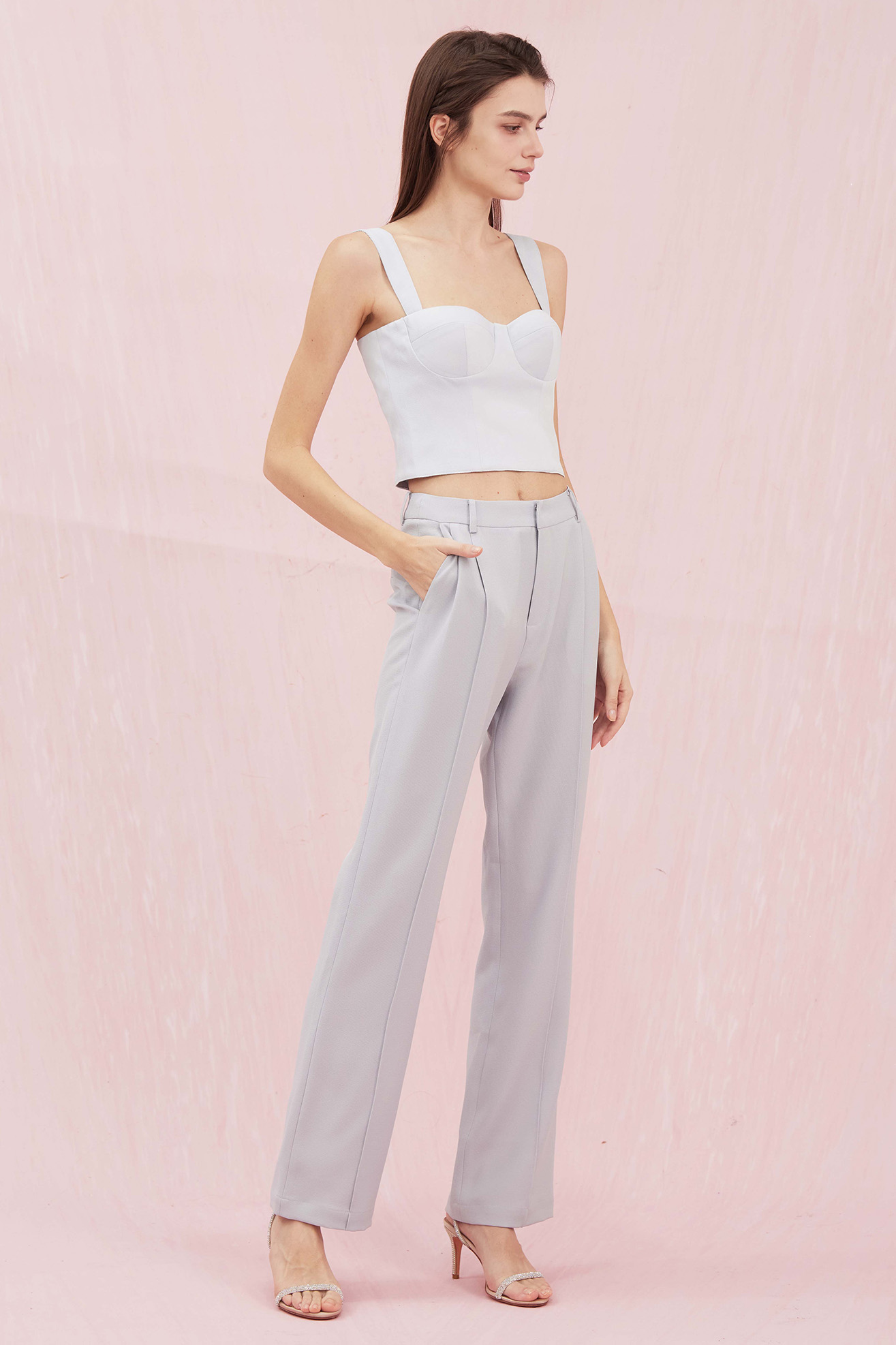 Alysson Light Blue Bustier Top