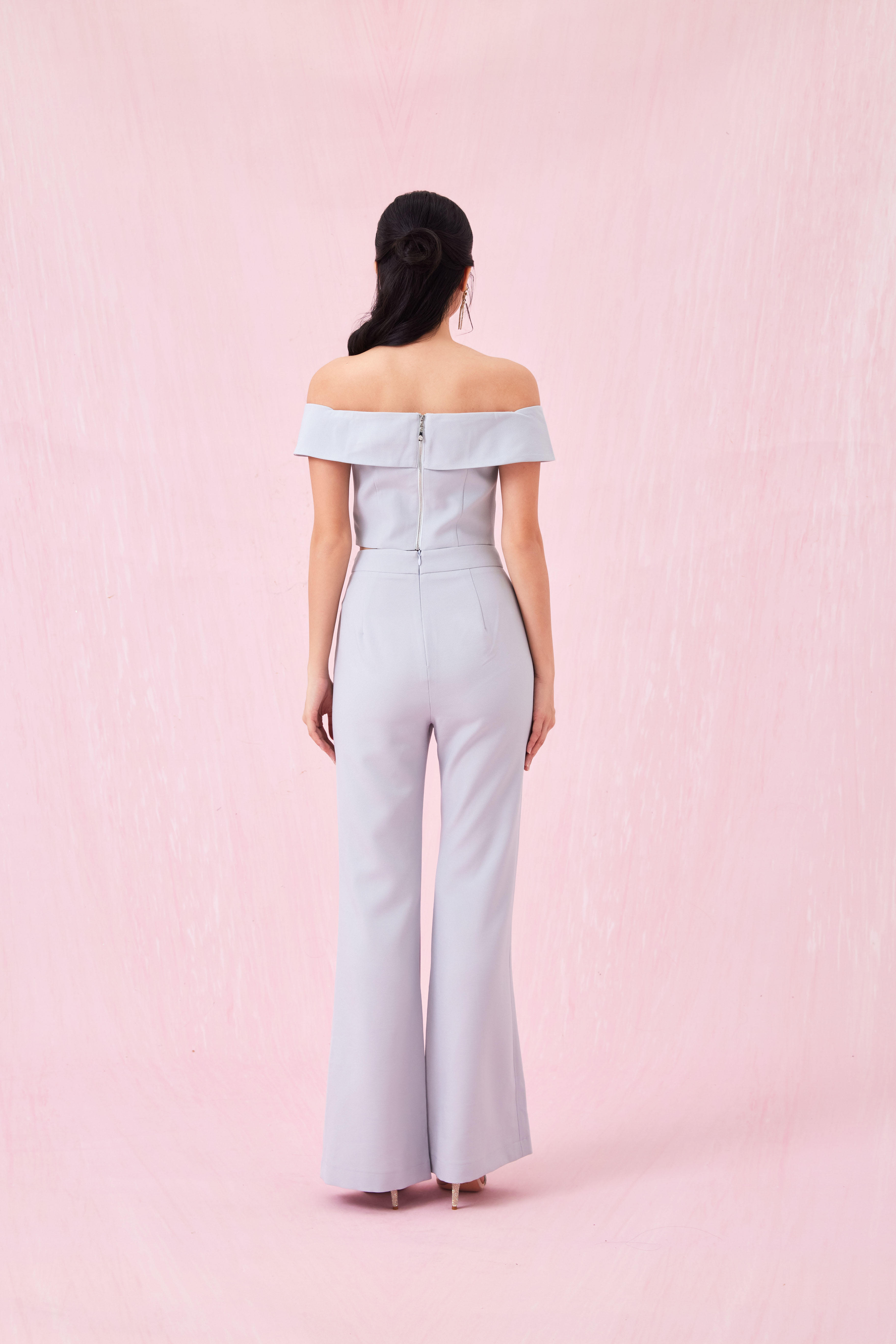 Arnett Slate Blue Off Shoulder Top