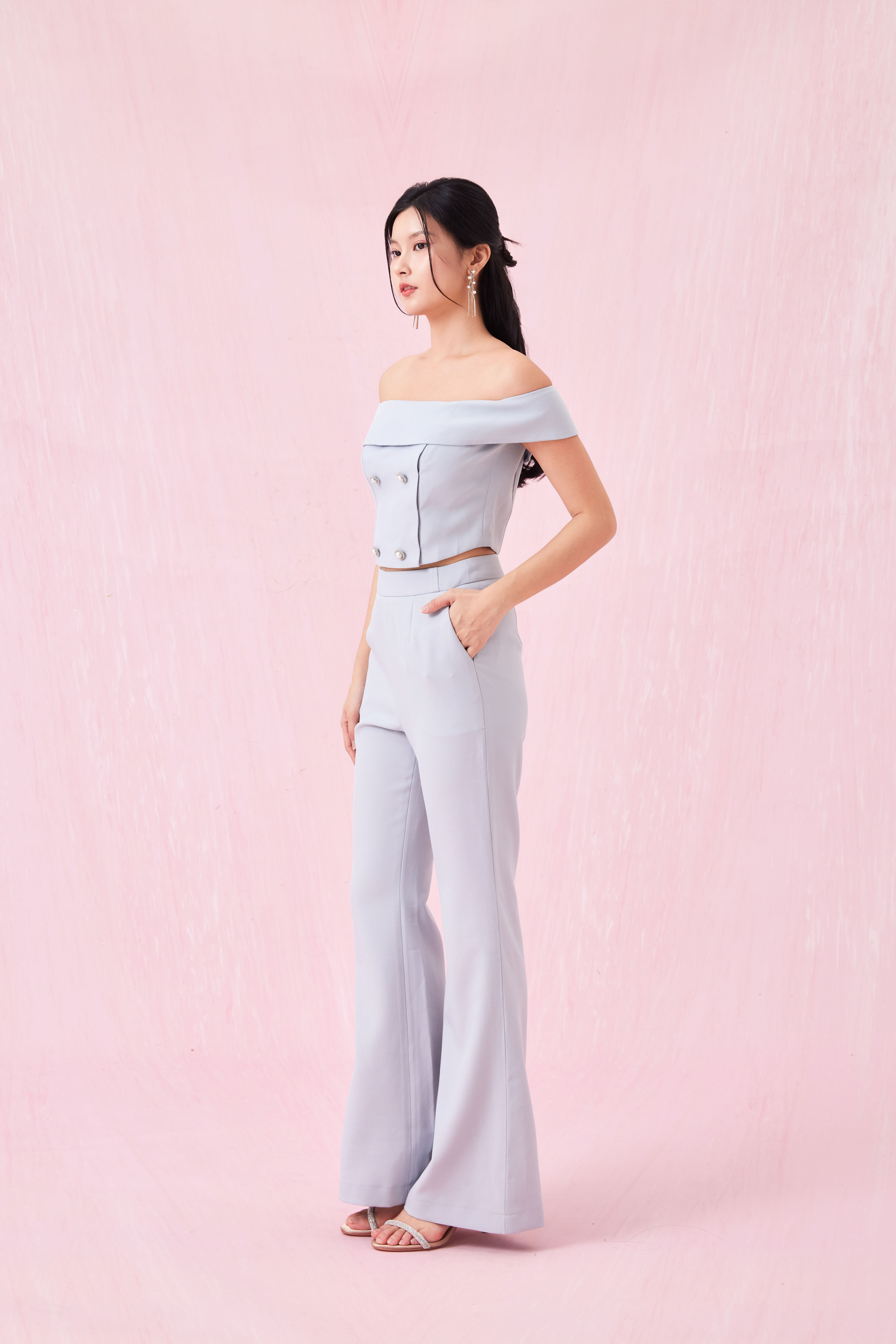 Arnett Slate Blue Flare Pant