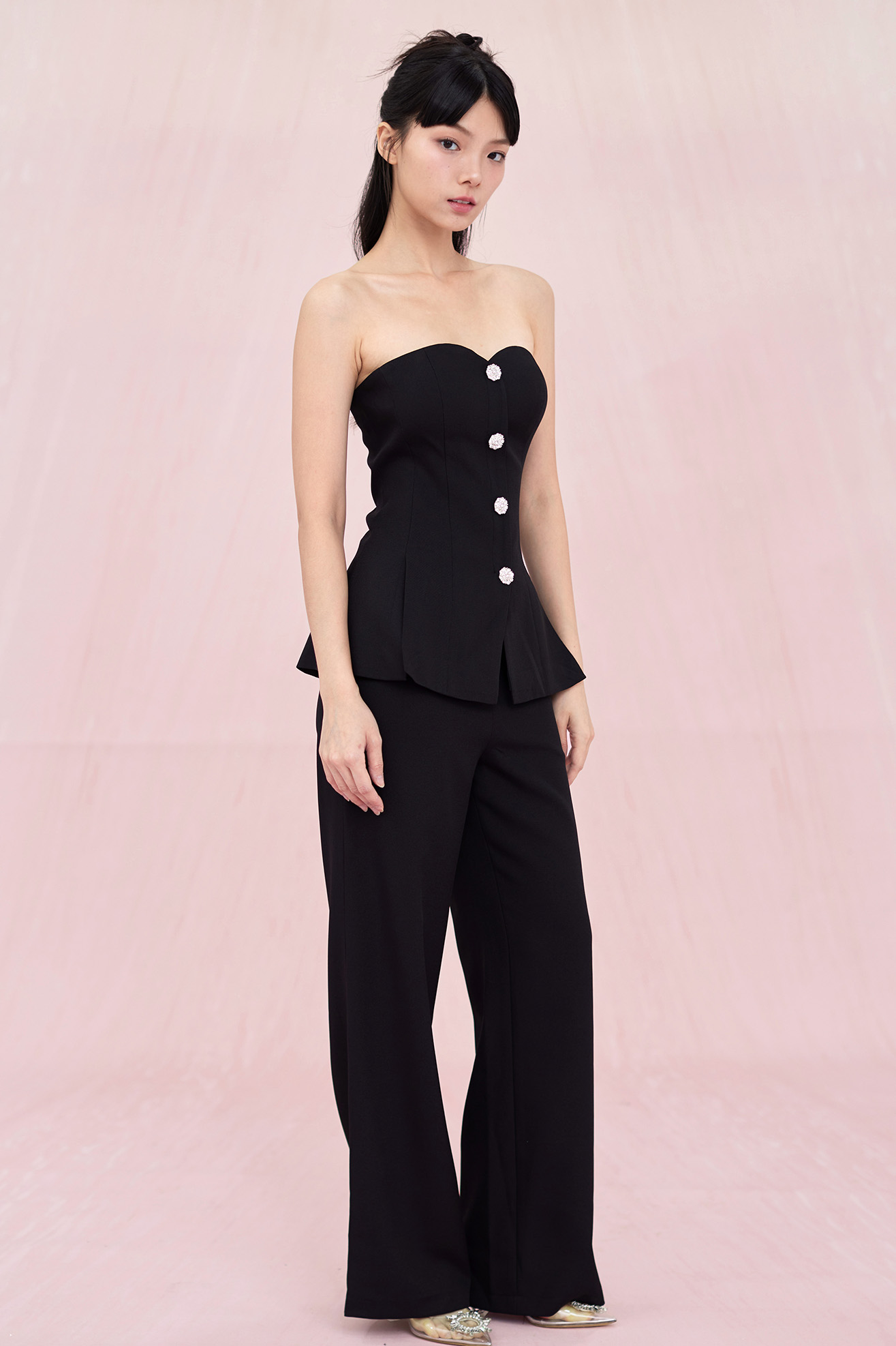 Argene Black Bustier Top