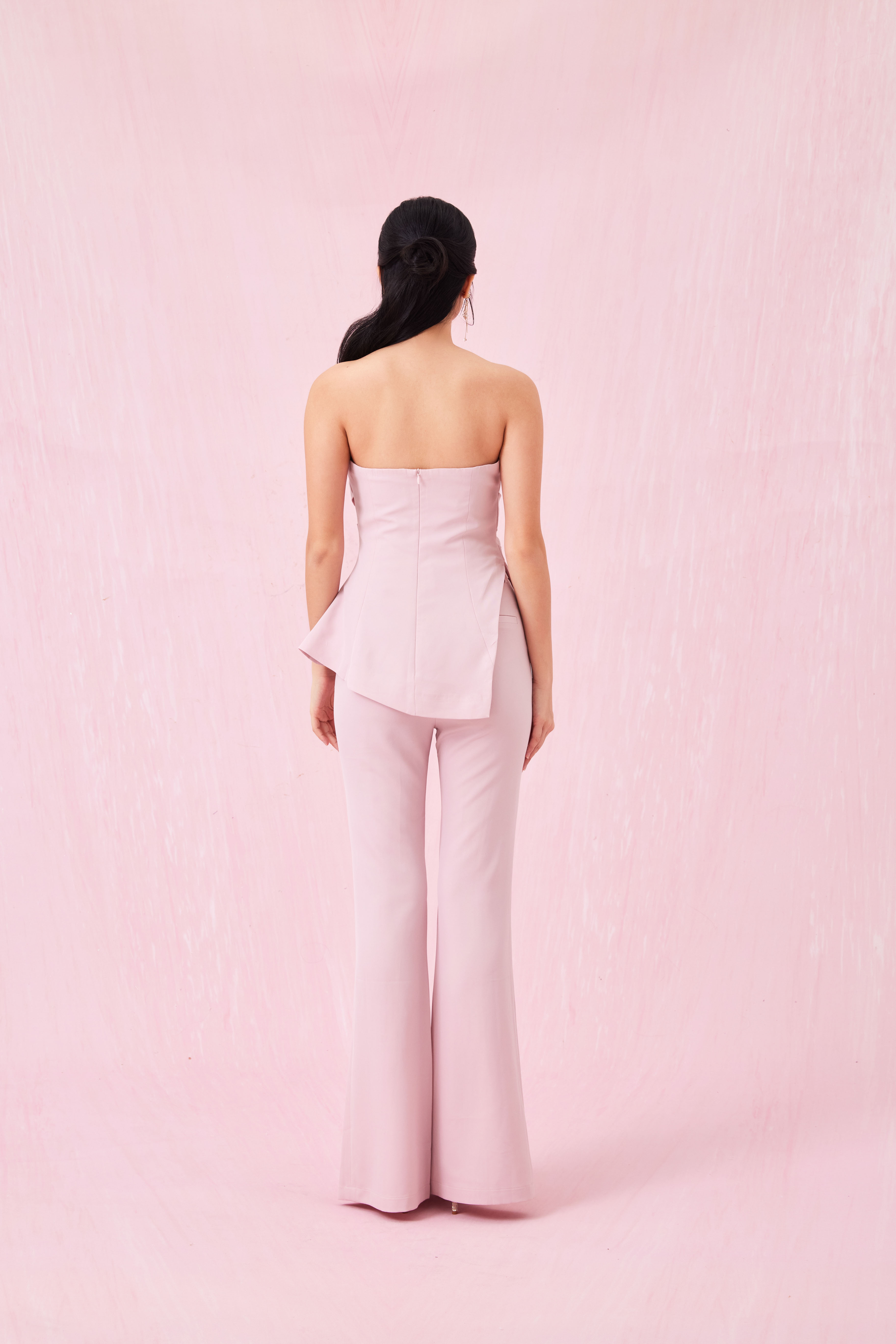 Azure Dusty Pink Satin Pleated Top