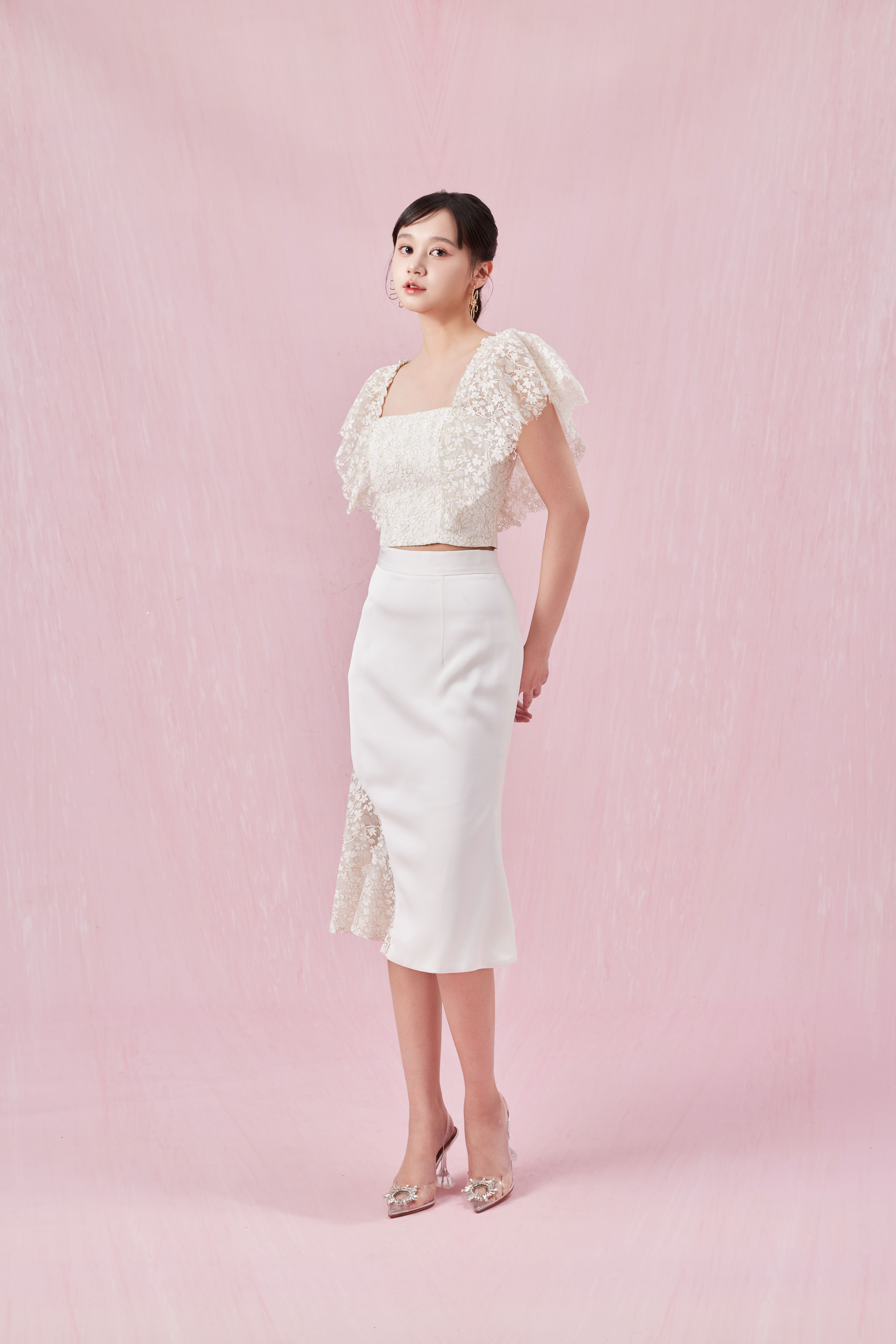Capucine White Lace Mermaid Skirt