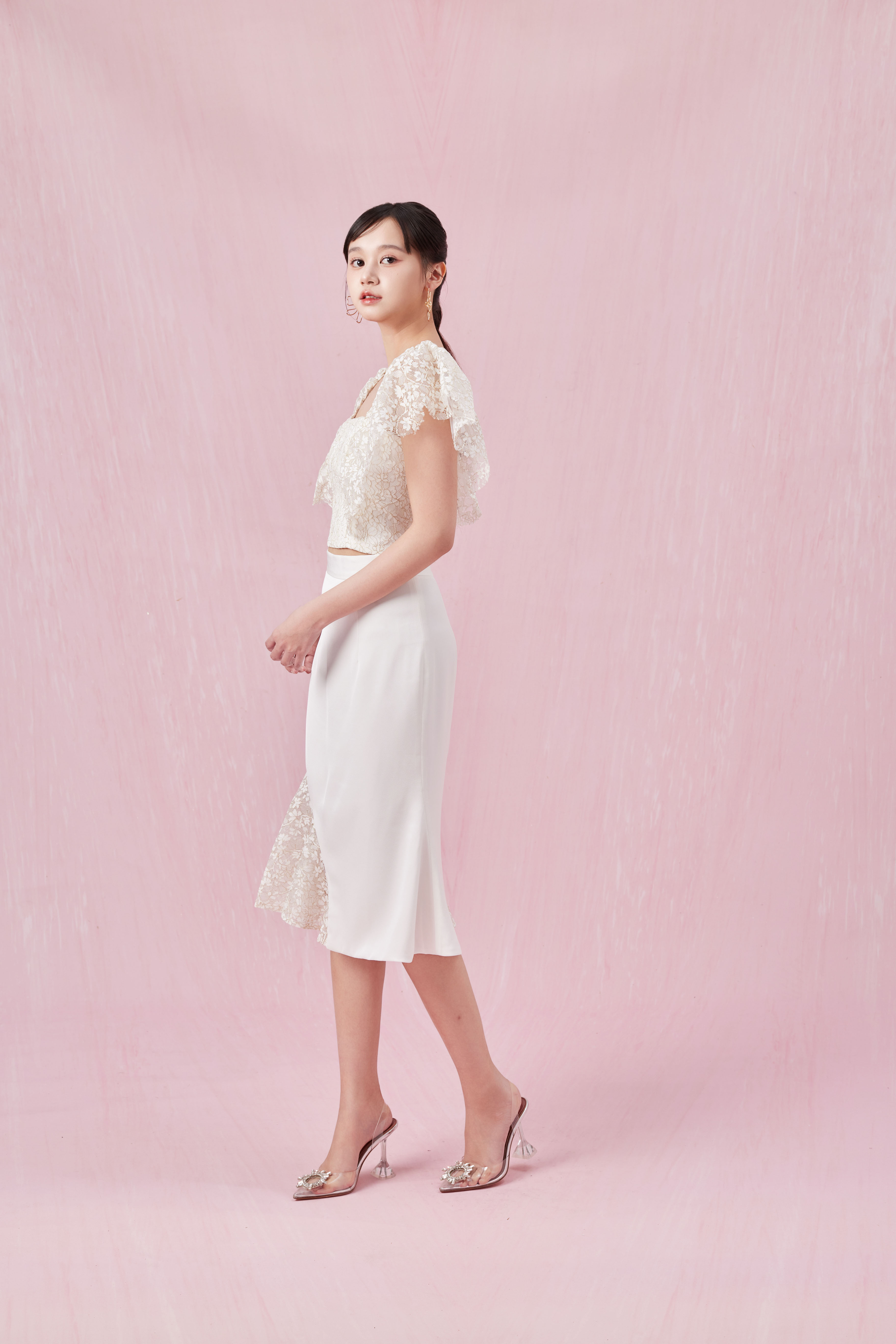 Capucine White Lace Mermaid Skirt