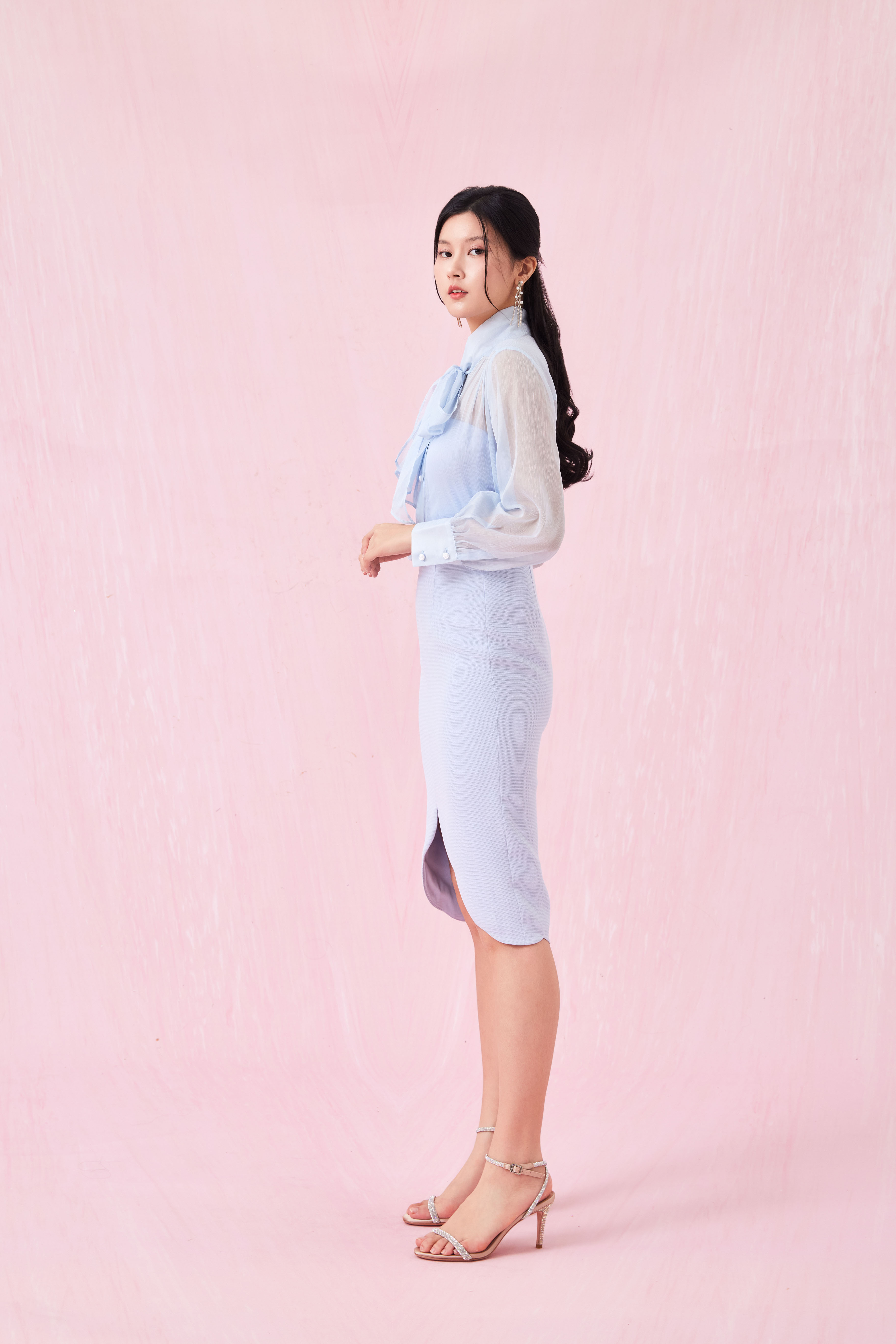 Caliste Blue Pencil Skirt