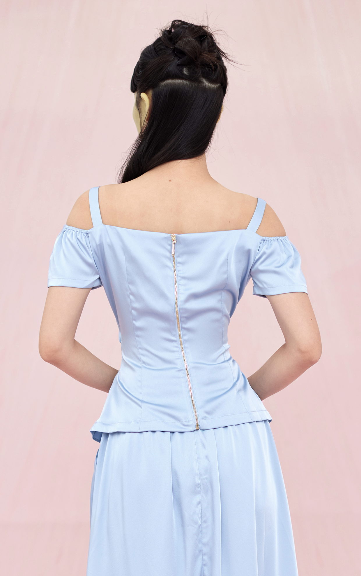 Allerie Blue Satin Top